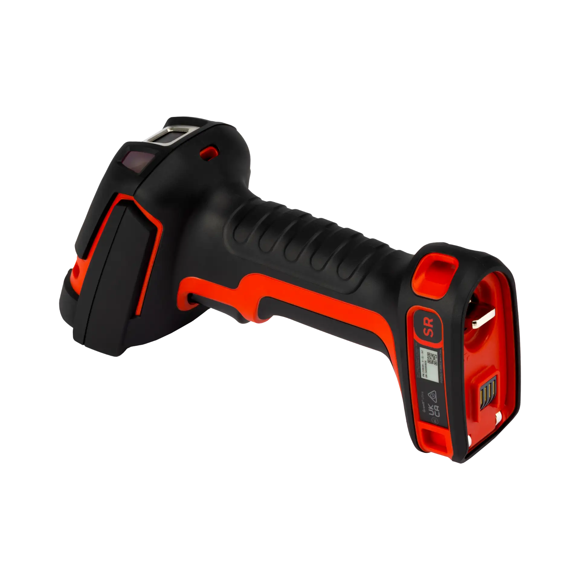 Barcode-Scanner Honeywell Granit Ultra 2105i SR – liegend aus links-unten, mit Scanfenster, Trigger, Griffprofil