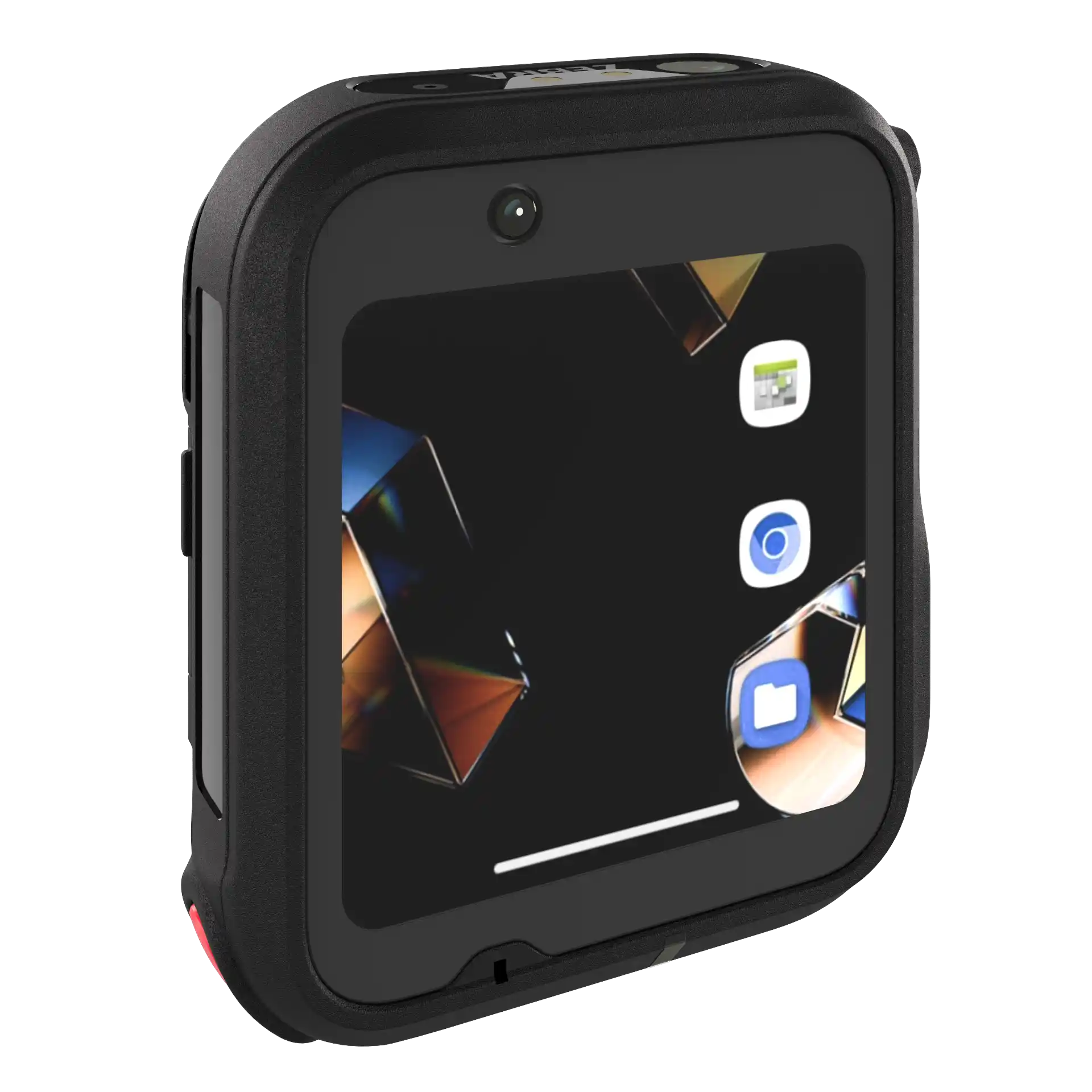 Wearable Zebra WS301 – Nahaufnahme Display links mit Kamera und Icons