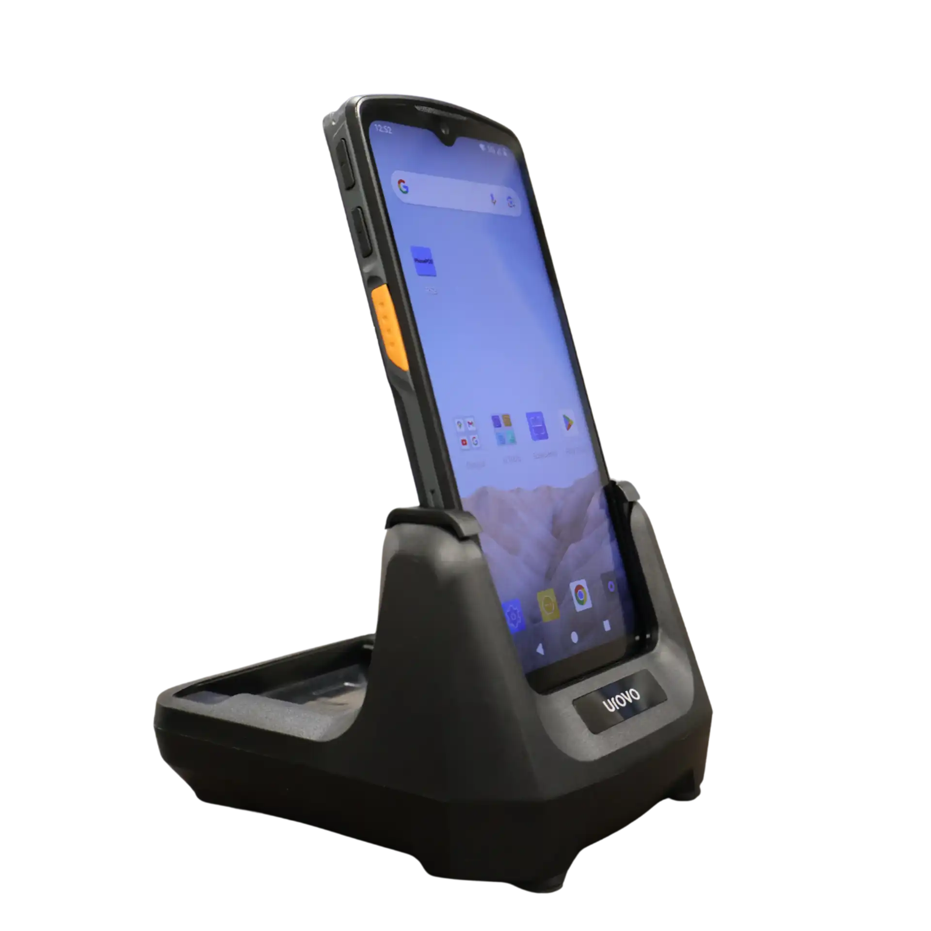 Urovo DT66 MDE Gerät steht in der Ladestation mit Adapter