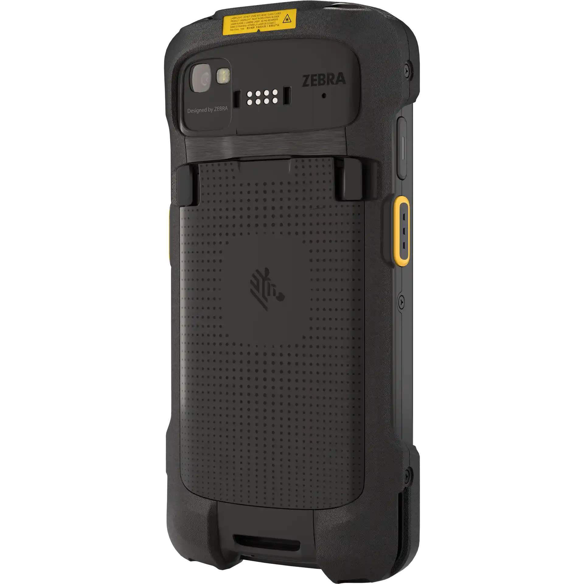 Zebra TC73/78 MDE Gerät, Rückansicht schräg von rechts, Kamera, Anschlüsse und Seitentasten sichtbar.