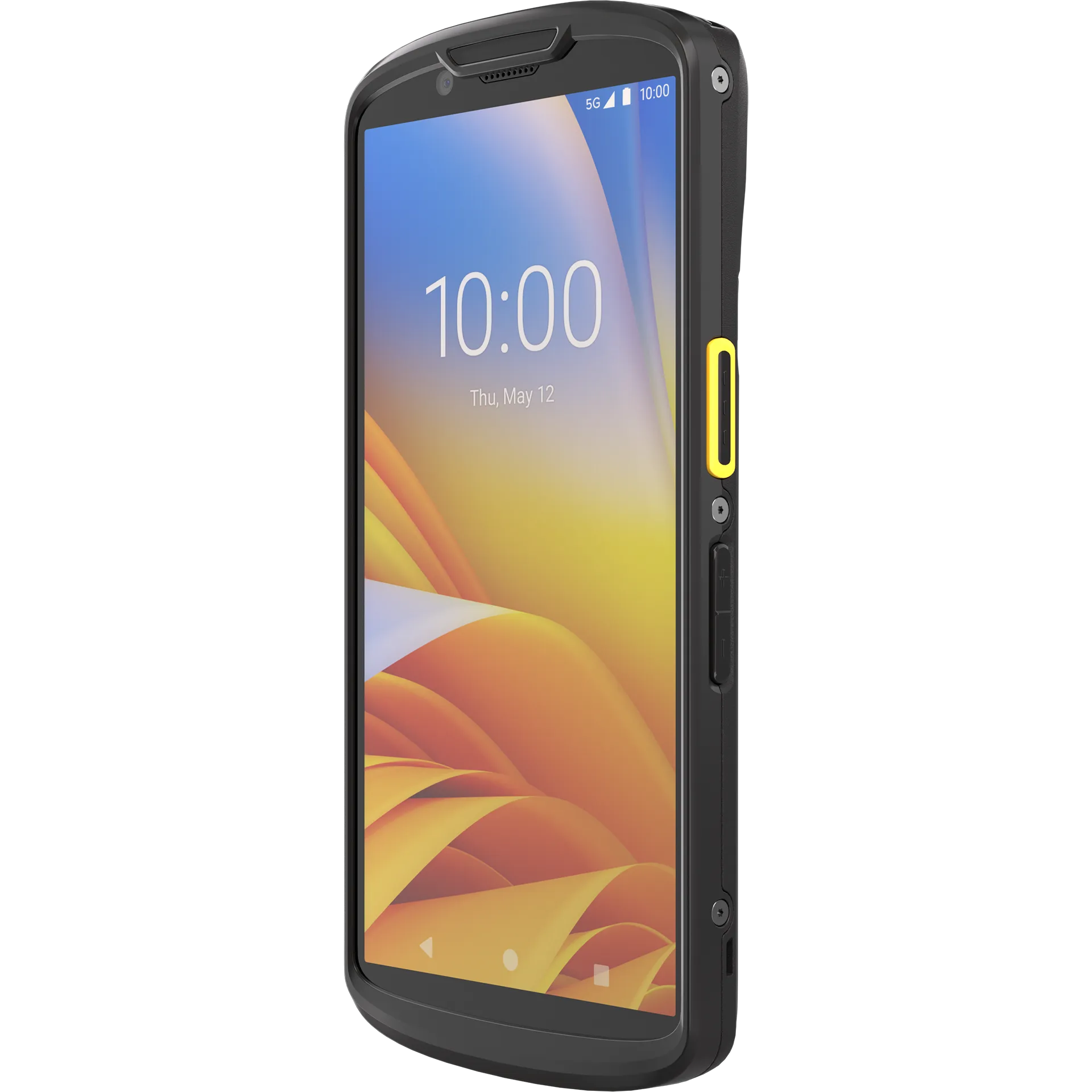 Zebra TC53/TC58 MDE Gerät, Display eingeschaltet, rechte Frontansicht, Bedienelemente sichtbar.