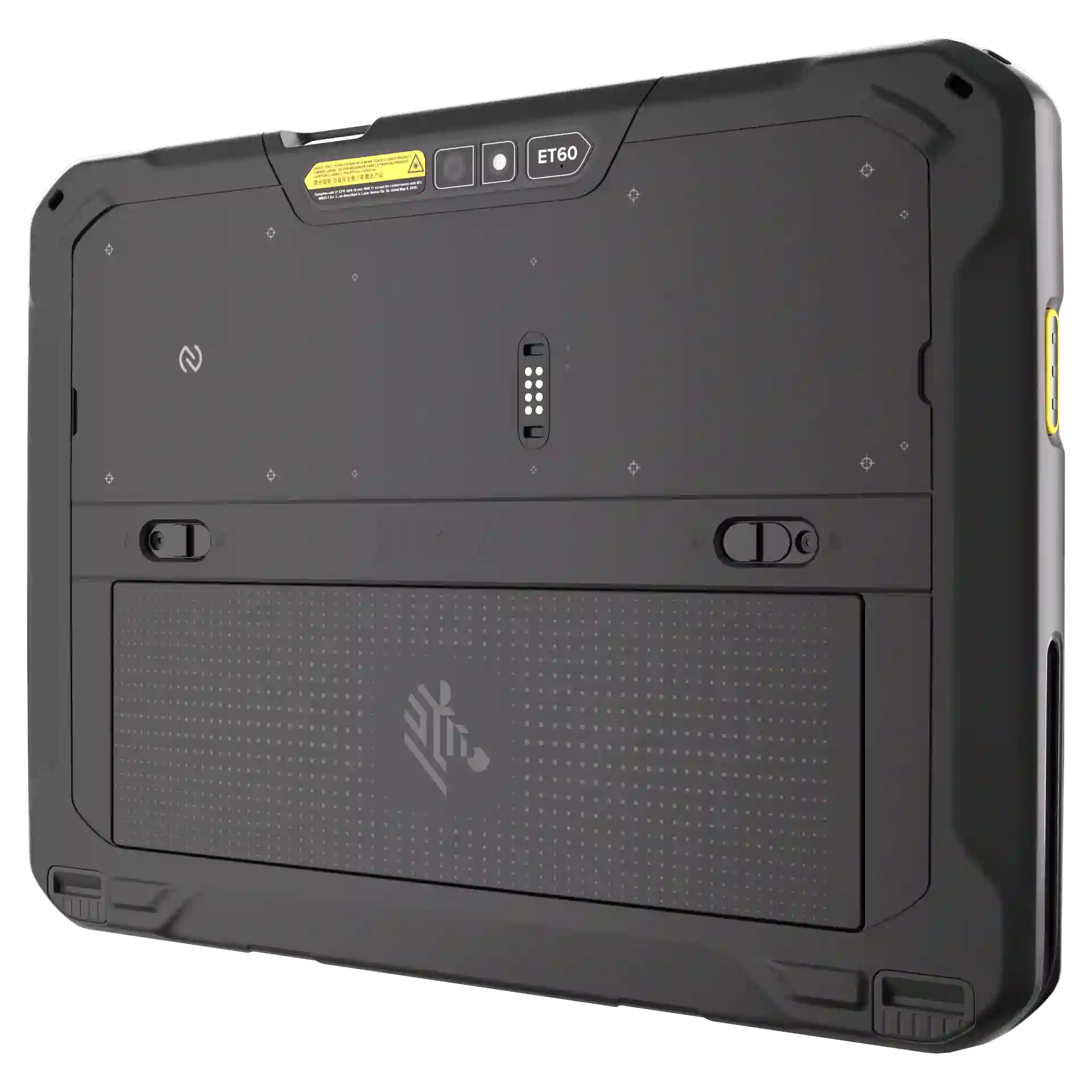 Tablet Zebra ET60 – Rückseite rechts mit Kamera, Scannermodul, Tasten und Abdeckung