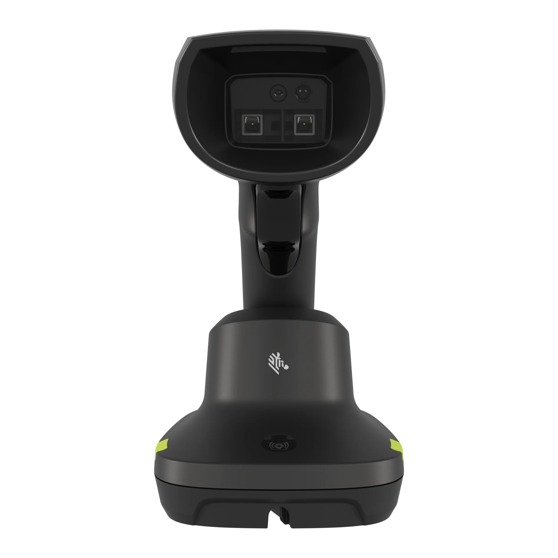 Barcode Scanner Zebra DS8288 in Präsentations-Cradle, Frontansicht mit Scanmodul