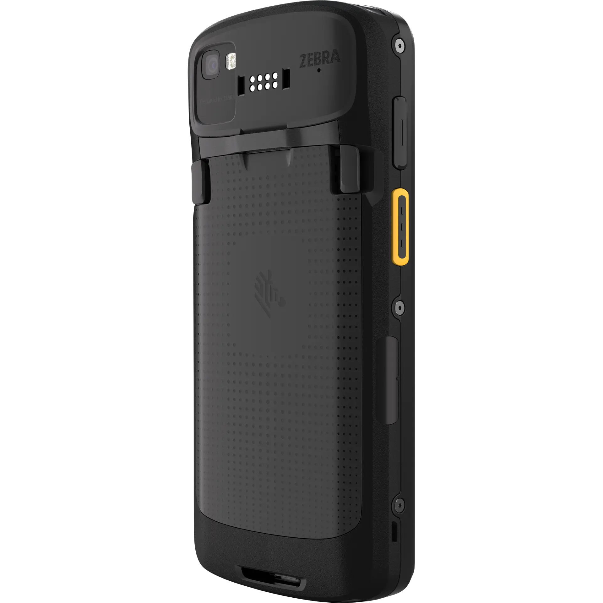 Zebra TC53/TC58 MDE Gerät, seitliche Rückansicht rechts, Kamera, Tasten und Anschlüsse sichtbar.