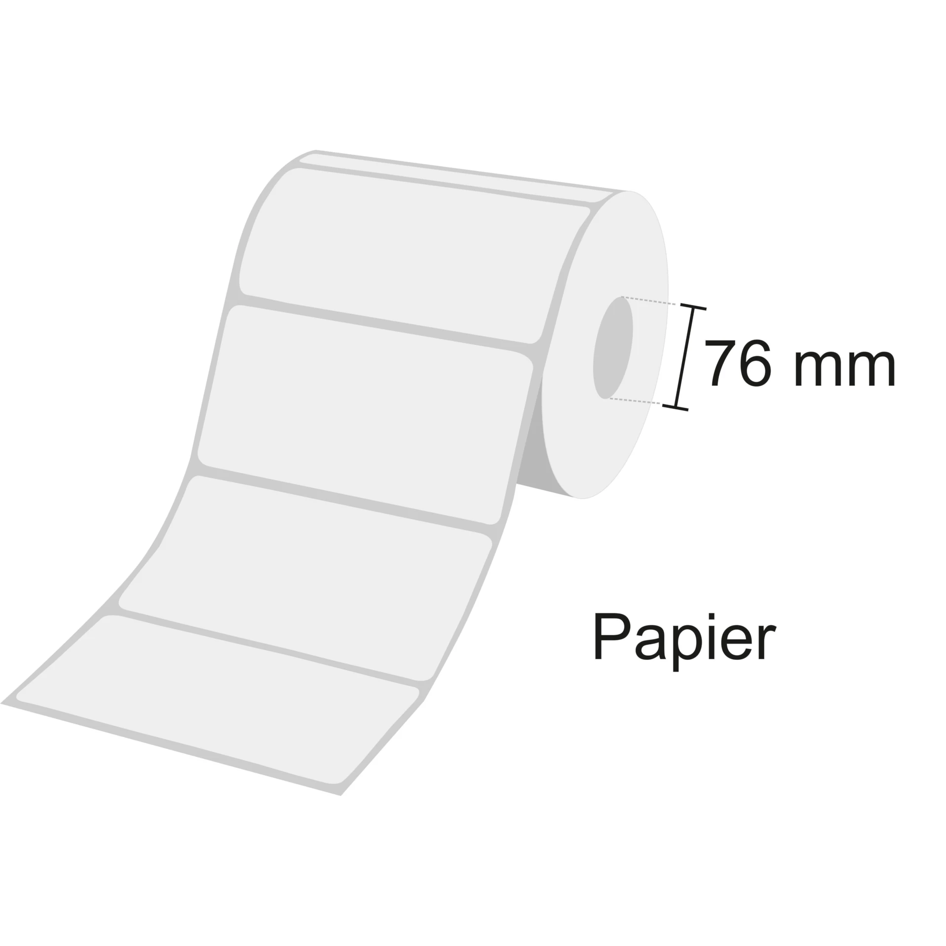 Zebra Etikettenrolle Z-Select 2000T, Papier, 76mm Kern