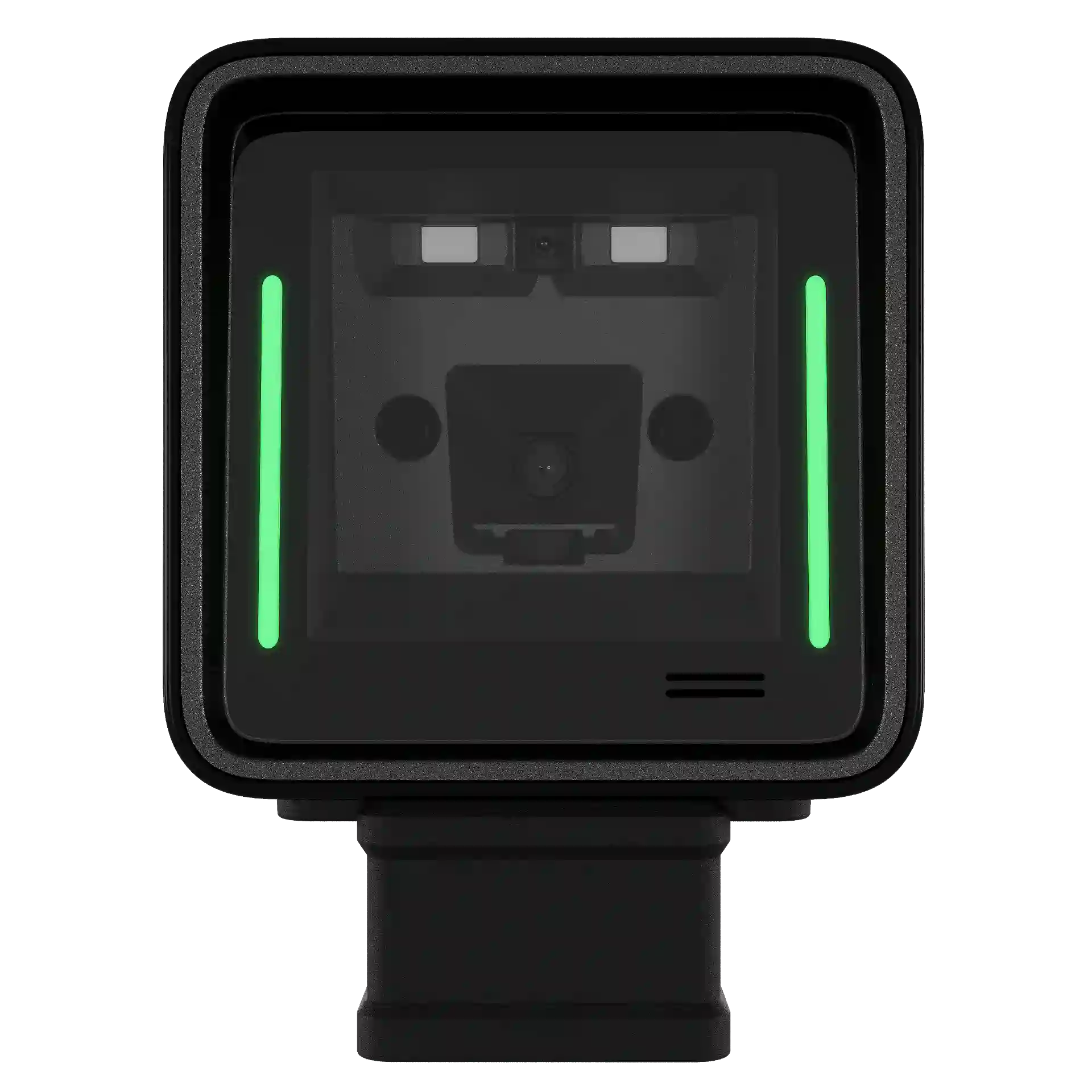 Barcode Scanner Zebra SP20 mit L-Halterung – Frontansicht mit LEDs und Sensorfeld