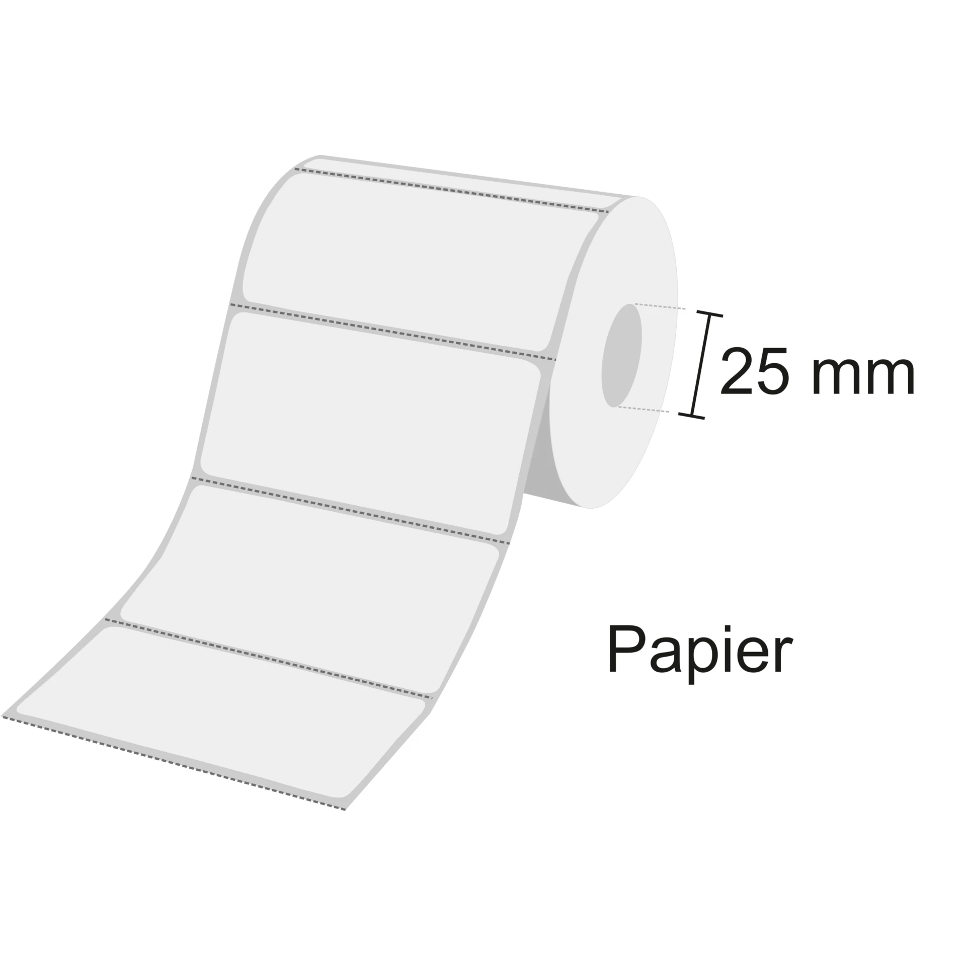 Zebra Etikettenrolle Z-Perform 1000T, Papier, 25mm Kern, perforiert