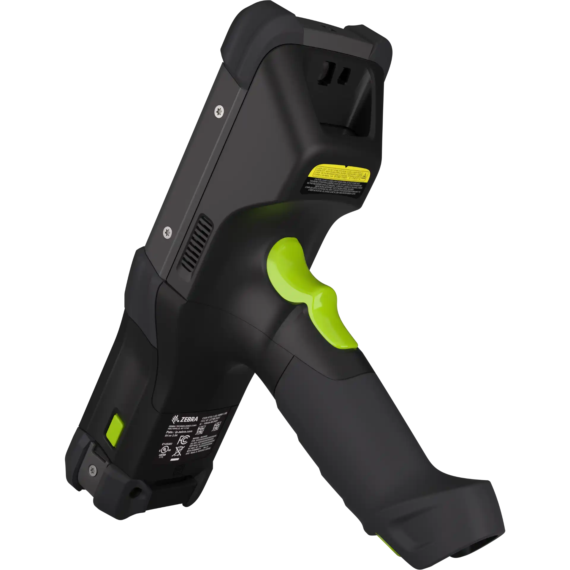 MDE-Gerät Zebra MC9400/MC9450 – Rückseite unten links mit Pistolengriff, Trigger, Sensoröffnungen und Gehäusedetails