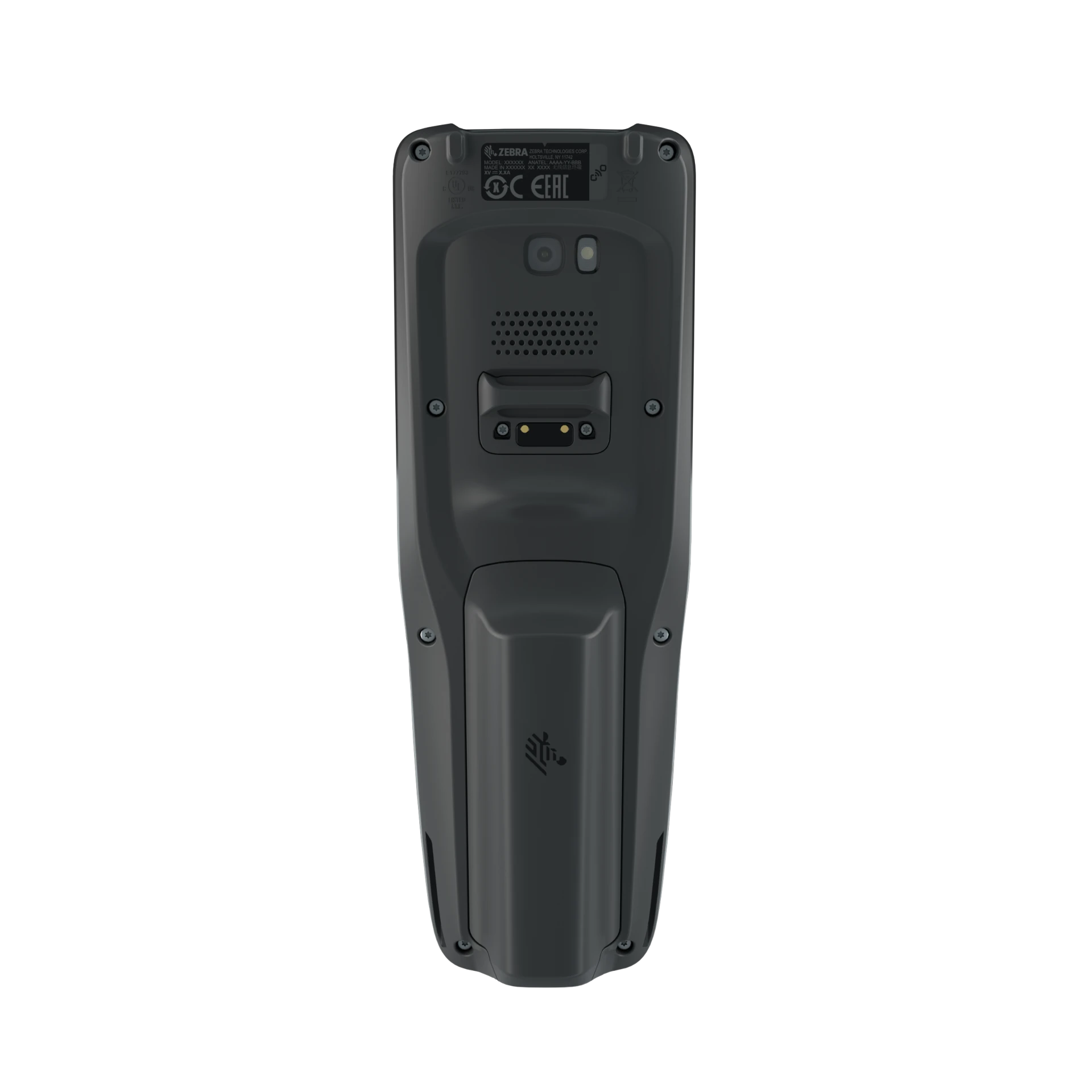 Zebra MC2200/MC2700 MDE Gerät, Rückansicht mit Kamera, Lautsprecher und Anschluss sichtbar.