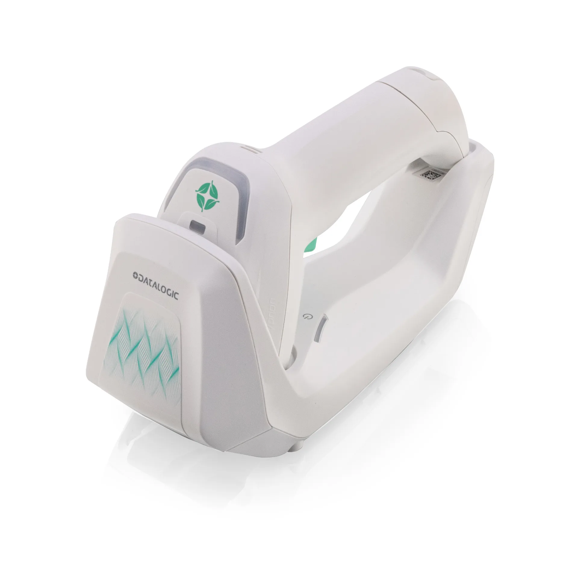 Barcode Scanner Datalogic Gryphon GBT4600-HC GM4600-HC – Lade- und Übertragungsstation schräg oben rechts, Mulde für Scanner, Status-LEDs und Tasten
