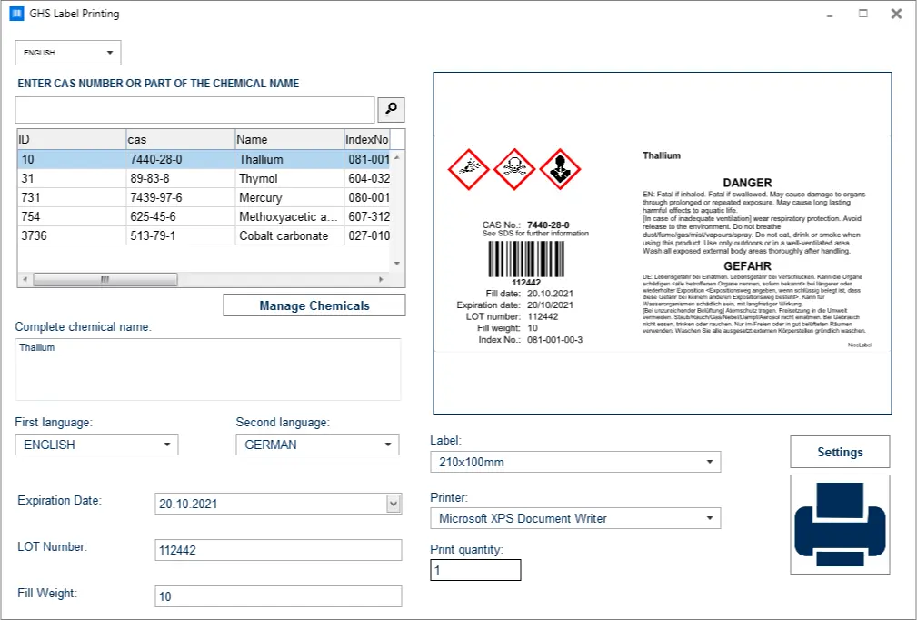 Druckmaske-Gefahrgut