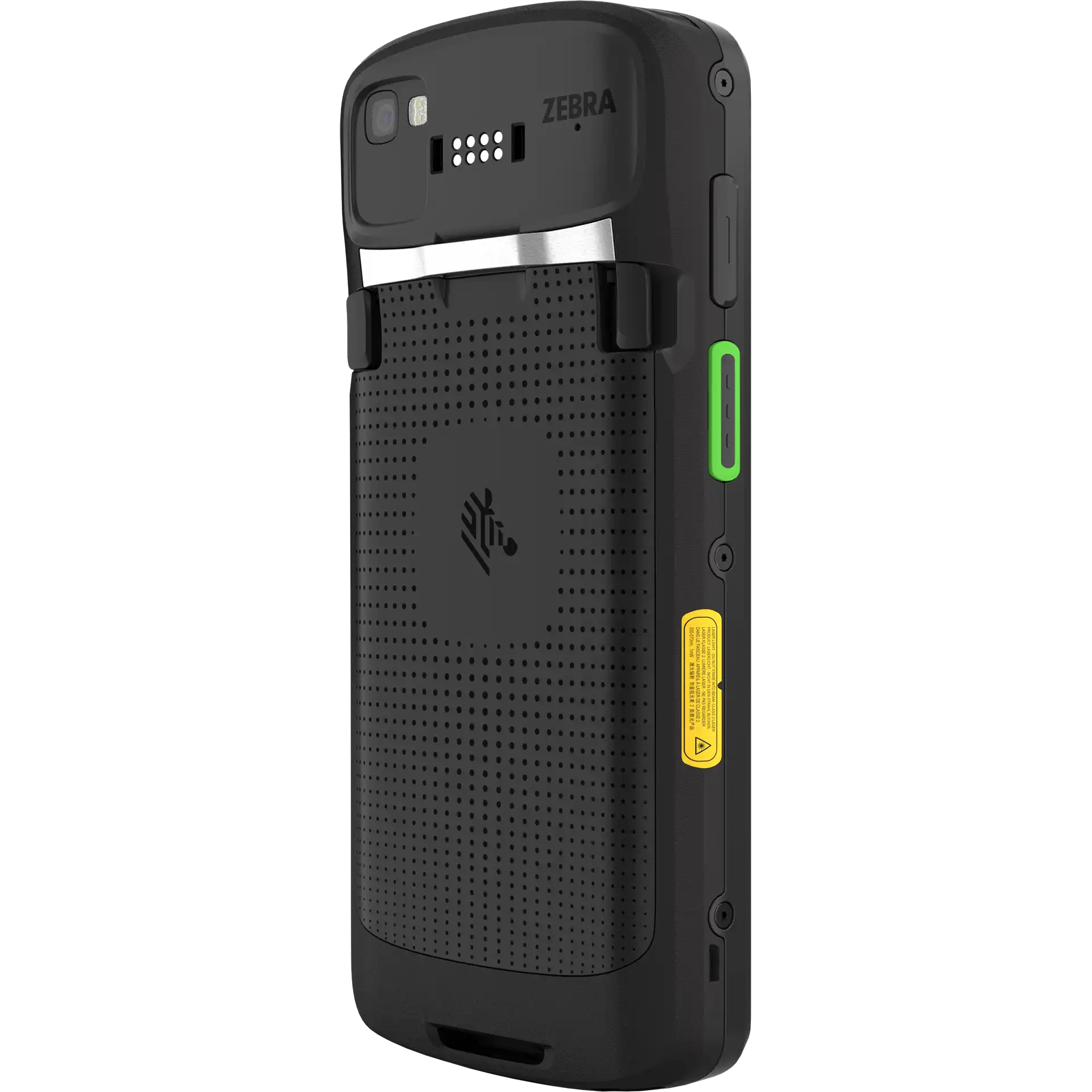 Zebra TC53e MDE Gerät schräge Rückseite von links, Kamera und Tasten.