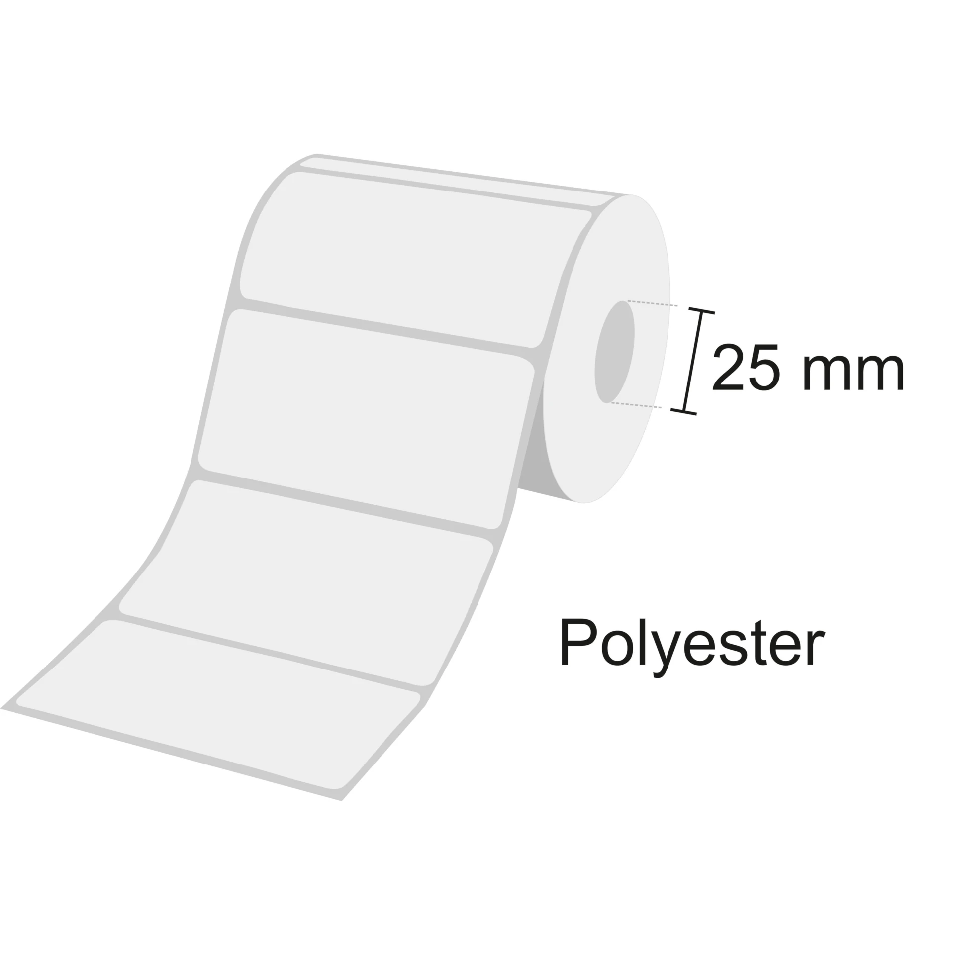 Etiketten_Kern_Polyester Zebra Etikettenrolle Z-Ultimate 3000T, Polyester, 25mm Kern