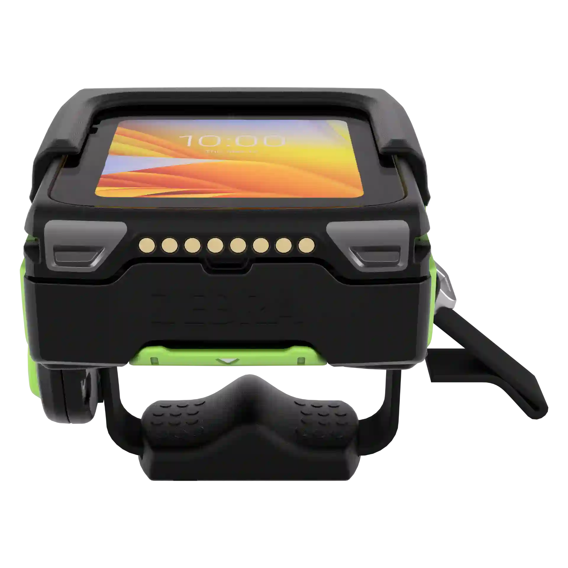 Wearable Zebra WS50-WS501 mit Finger-Halterung – obere Rückansicht mit Kontaktleiste