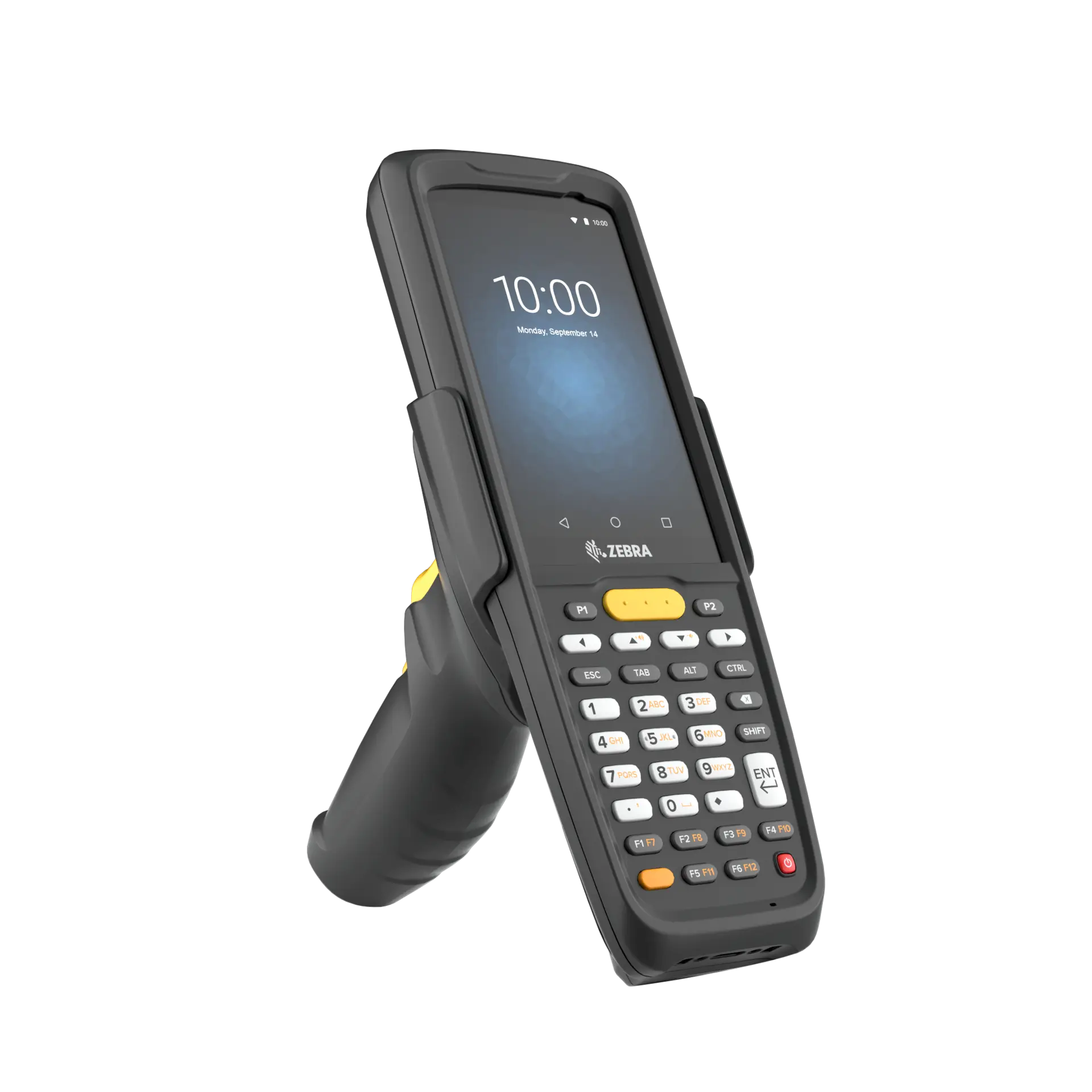 Pistolengriff für Zebra MC2200 und MC2700 Ansicht mit Gerät Oberseite links