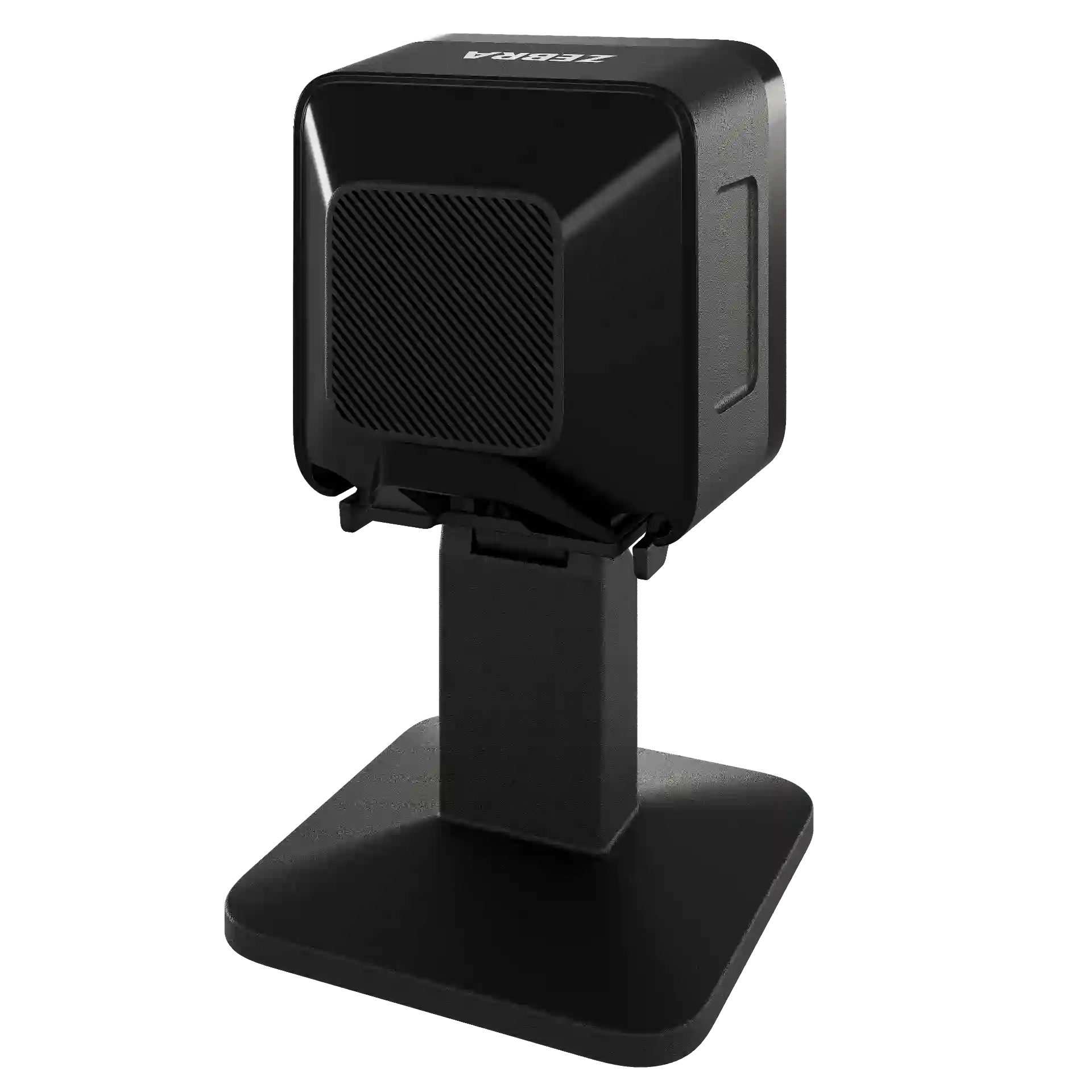 Barcode Scanner Zebra SP20 mit Standfuss – Rückseite schräg rechts