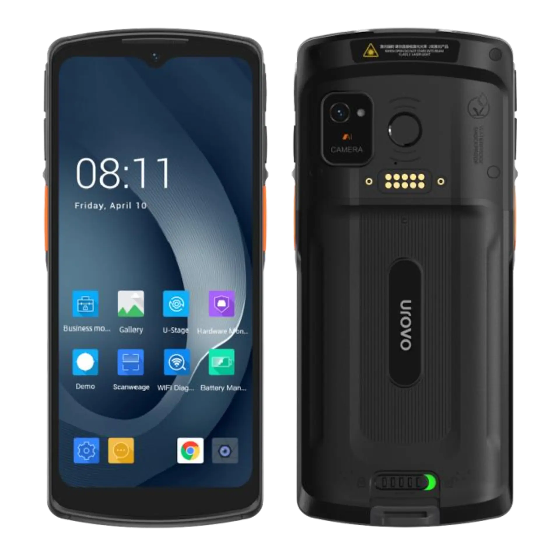 MDE-Gerät Urovo DT66 Vorder- und Rückansicht MDE-Gerät Urovo DT66 Vorder- und Rückseite nebeneinander