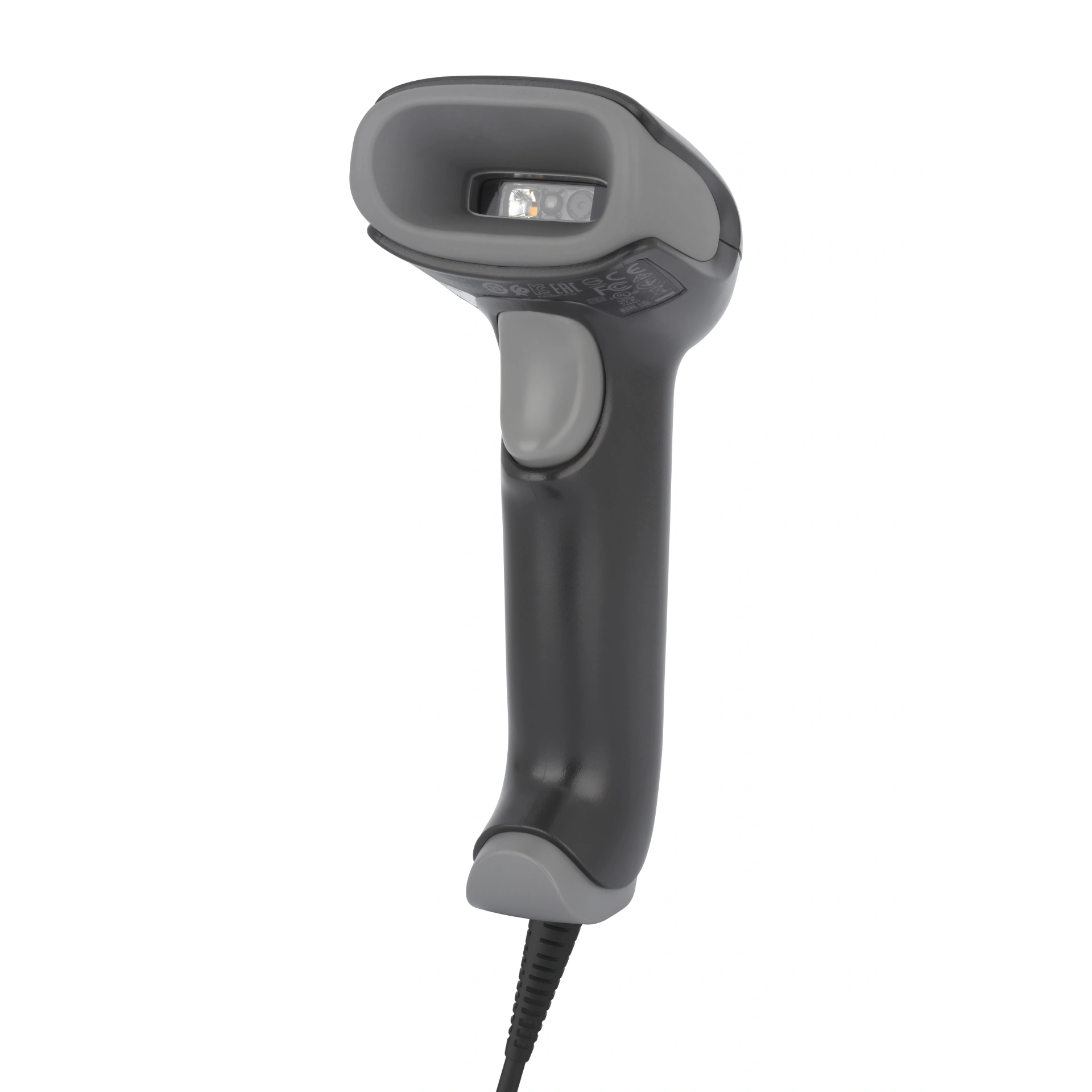 Barcode-Scanner Honeywell Voyager 1470g – Frontansicht von rechts mit Scanoptik und Auslösetaste
