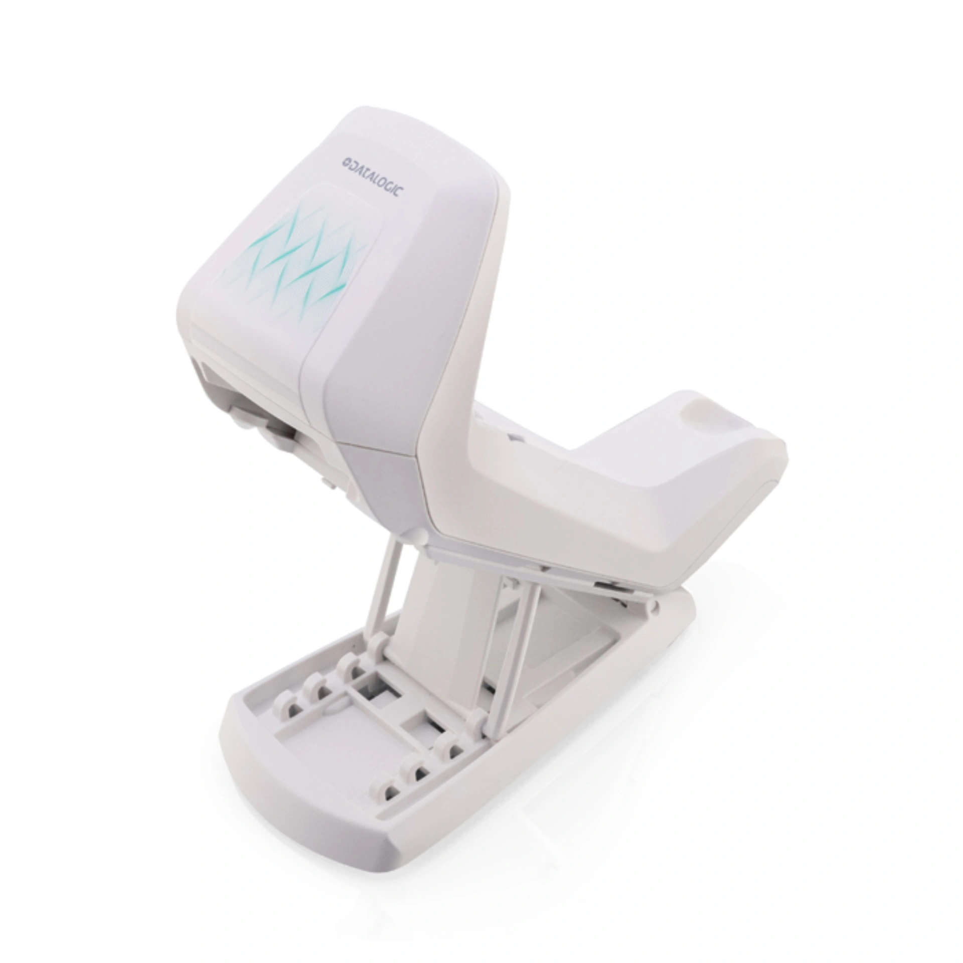 Barcode Scanner Datalogic Gryphon GBT4600-HC GM4600-HC – Lade- und Übertragungsstation schräg oben links im Präsentationswinkel, sichtbare Auflagefläche, ohne Scanner