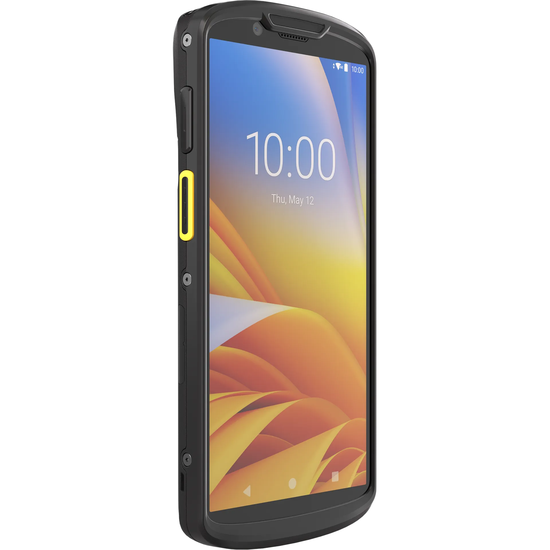 Zebra TC53/TC58 MDE Gerät, Display eingeschaltet, linke Front, Tasten und Sensoren erkennbar.