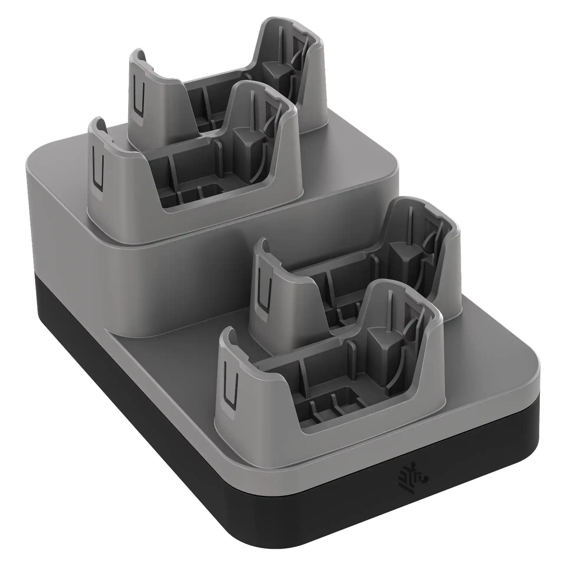 Wearable Zebra WS301 – 4‑Fach‑Ladestation vorne links mit vier Halteschächten