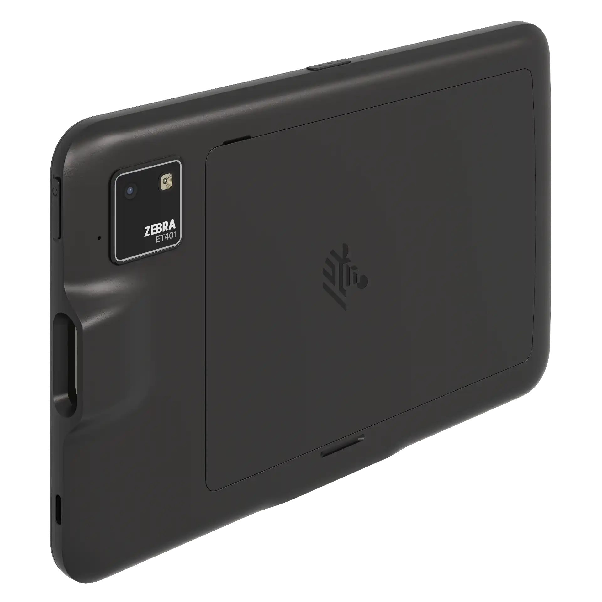Tablet Zebra ET401, 8 Zoll – Rückansicht links, Kamera und Scanner