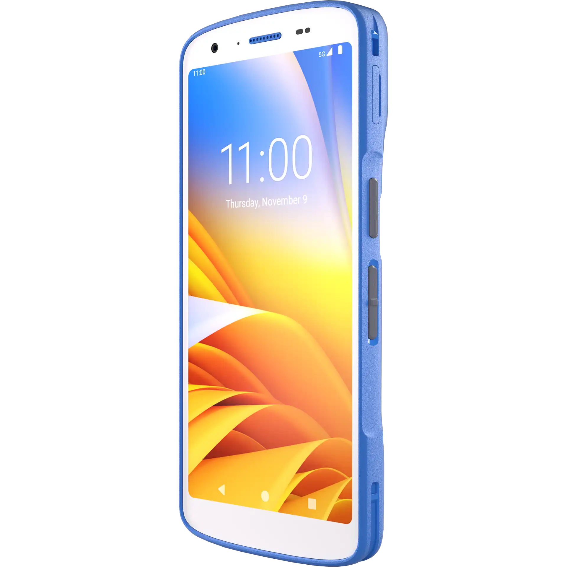 Zebra HC50/HC55 MDE Gerät von rechts, Display eingeschaltet, Tasten sichtbar.