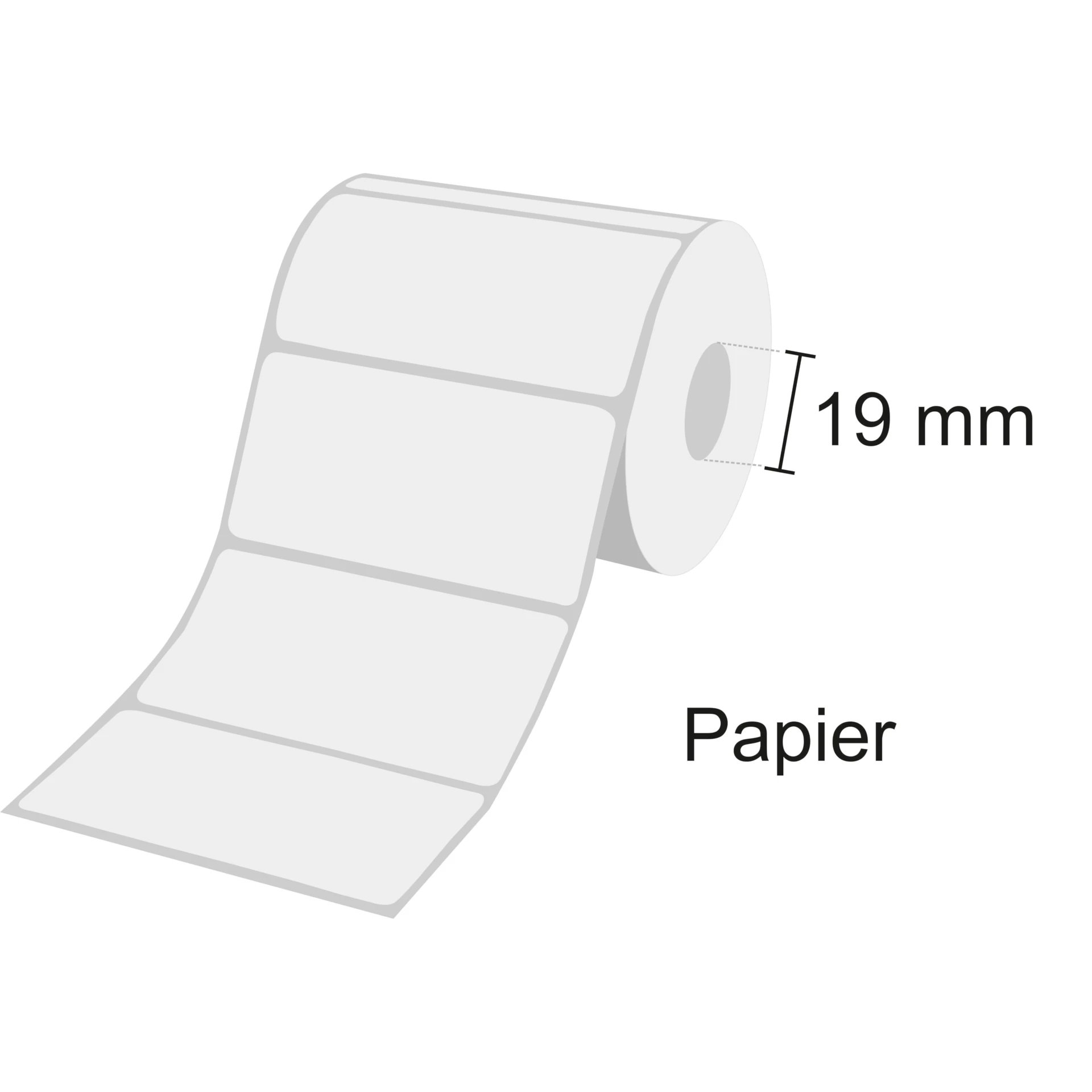 Etiketten_Papier_19 Zebra Etikettenrolle Z-Select 2000T, Papier, 19mm Kern