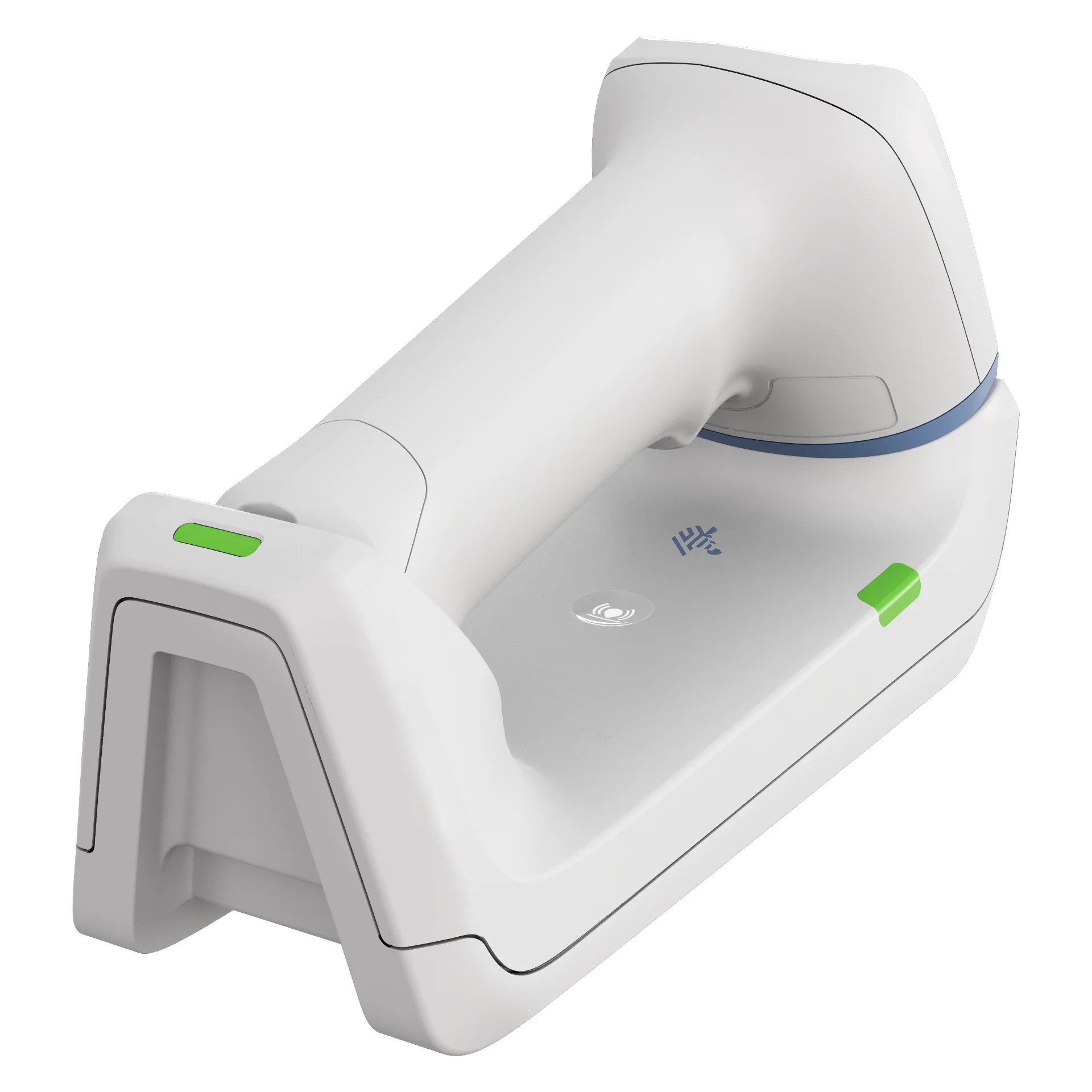 arcode Scanner Zebra DS8288-HC in Standard-Ladestation, Rückansicht schräg rechts
