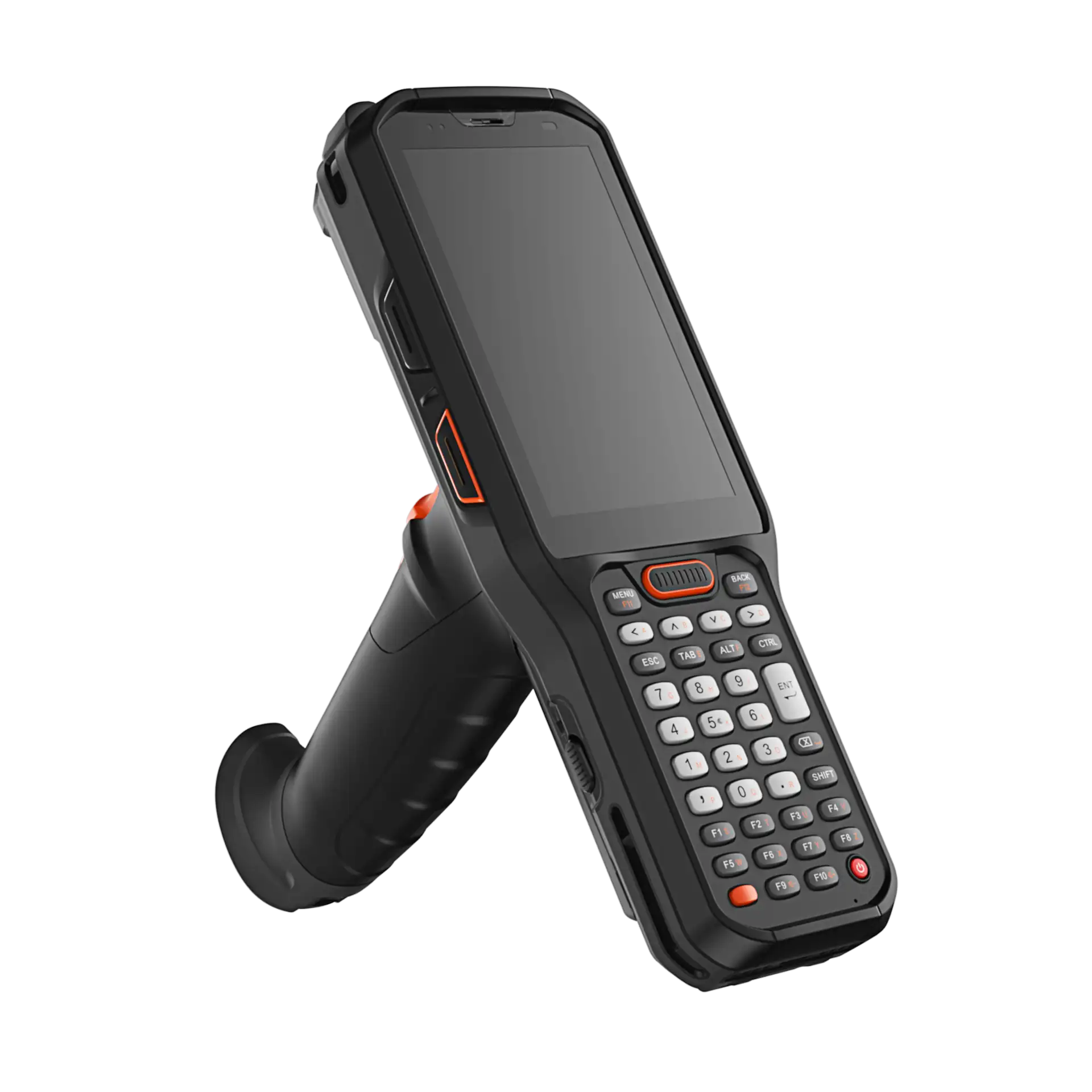 Urovo RT40 MDE Gerät frontal mit sichtbarer Tastatur, Display und Trigger Griff