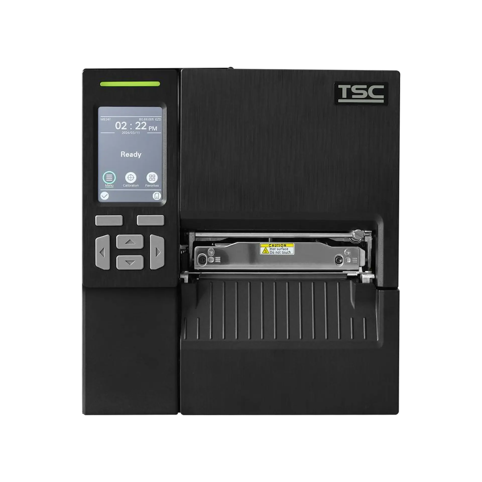 TSC MB241T Frontansicht mit eingeschaltetem Display und Bedienelementen