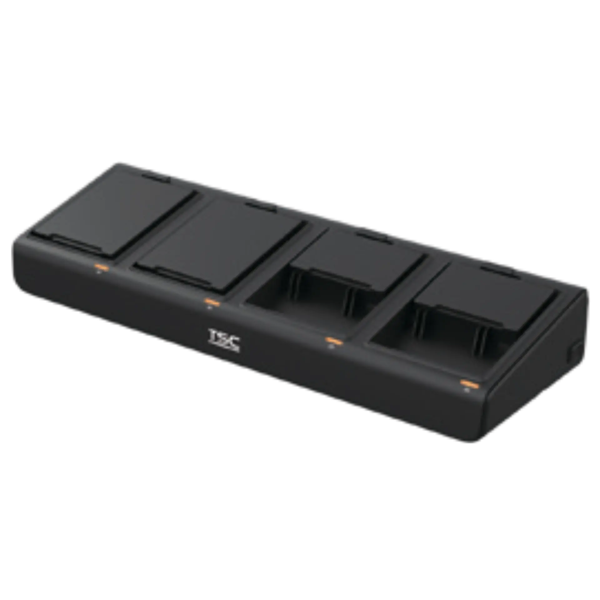 Etikettendrucker TSC Alpha-30L und Alpha-40L 4-fach Akku-Ladestation, lange Dockingstation mit vier Ladeplätzen und gut sichtbaren Status-LEDs