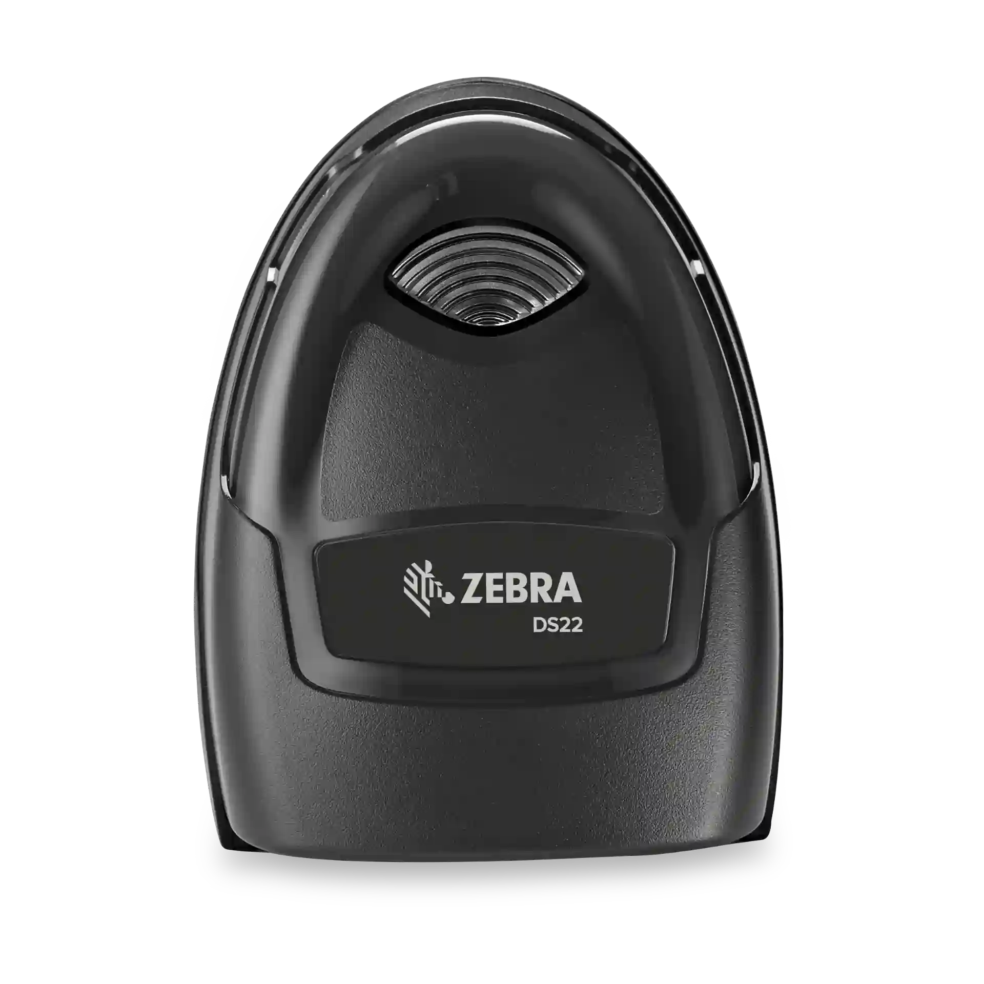 Barcode-Scanner Zebra DS2208, von oben, Status-LED und Zebra-Logo auf dem schwarzen Gehäuse sichtbar.