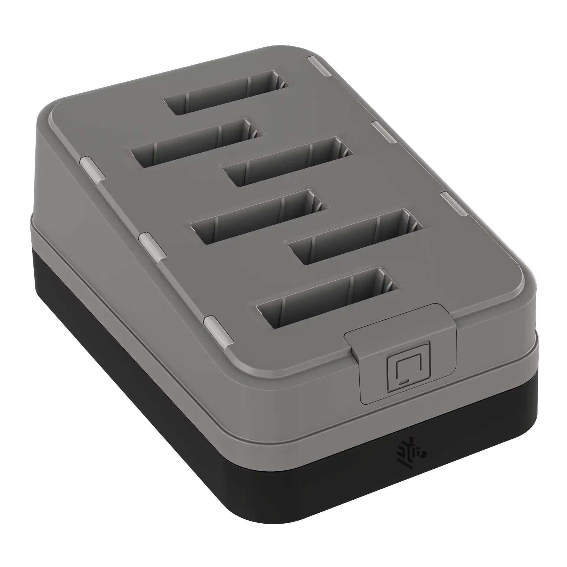 Wearable Zebra WS101 – 6-Fach Akkuladestation, Vorderseite links oben