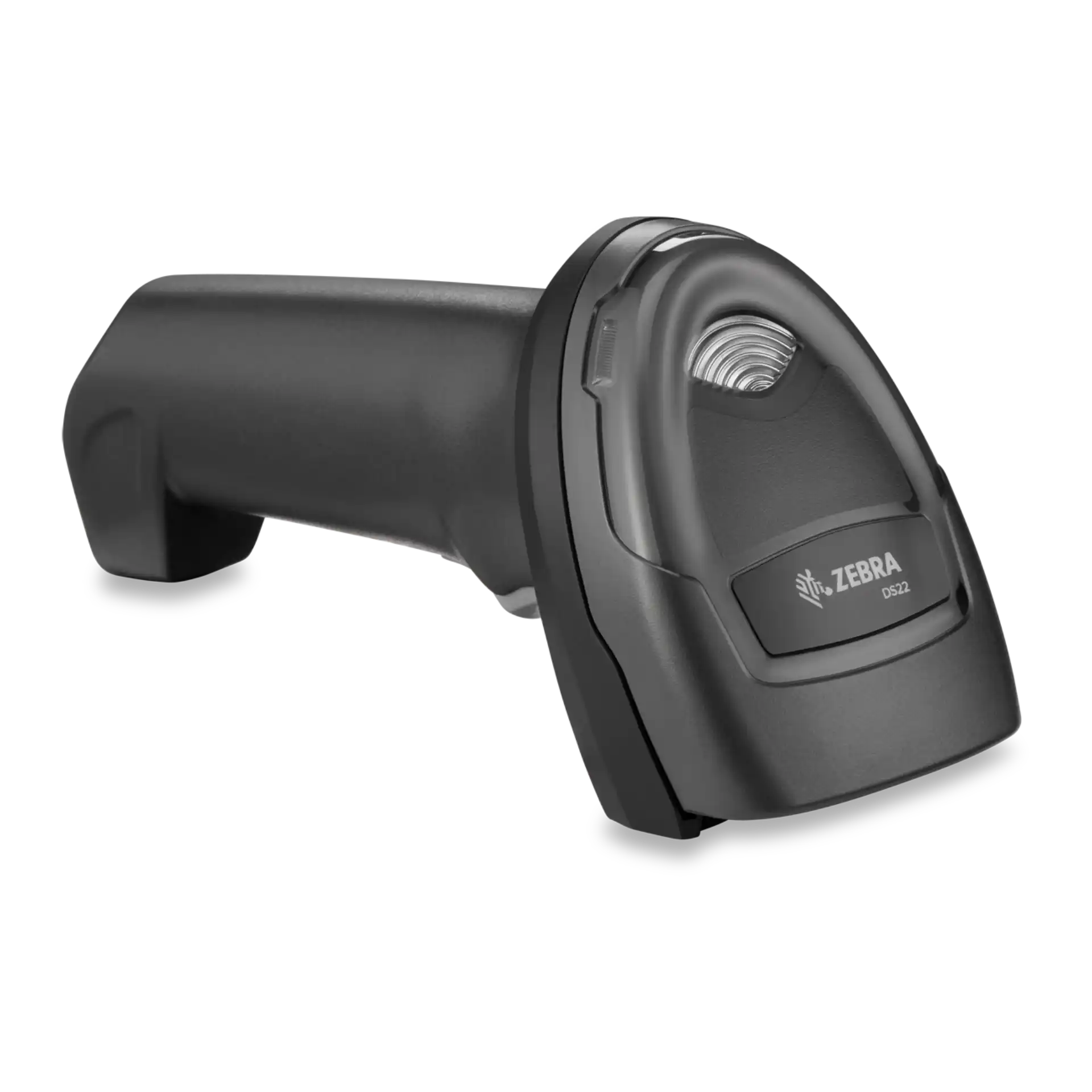 Barcode Scanner Zebra DS2278 schwarz – liegend, schräg von oben links, mit Zebra-Logo