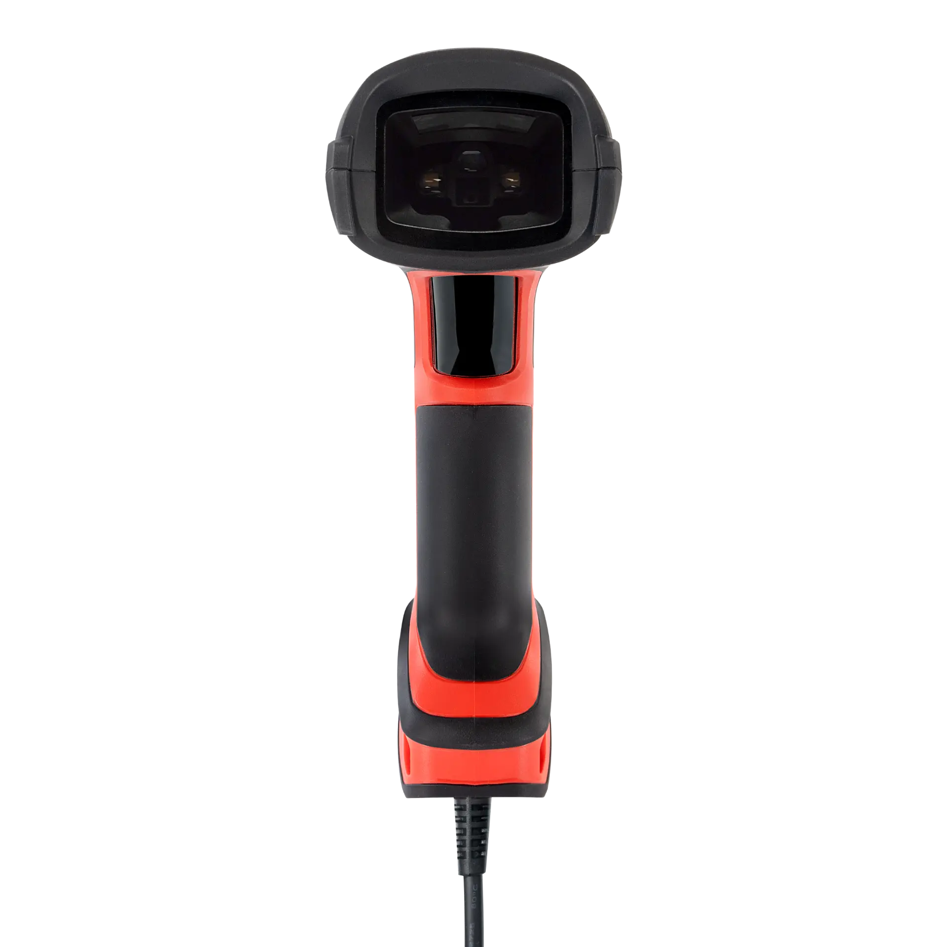Barcode-Scanner Honeywell Granit Ultra 2100iHD – gerade Frontansicht mit Scanfenster, Sensoren, Trigger und Kabel