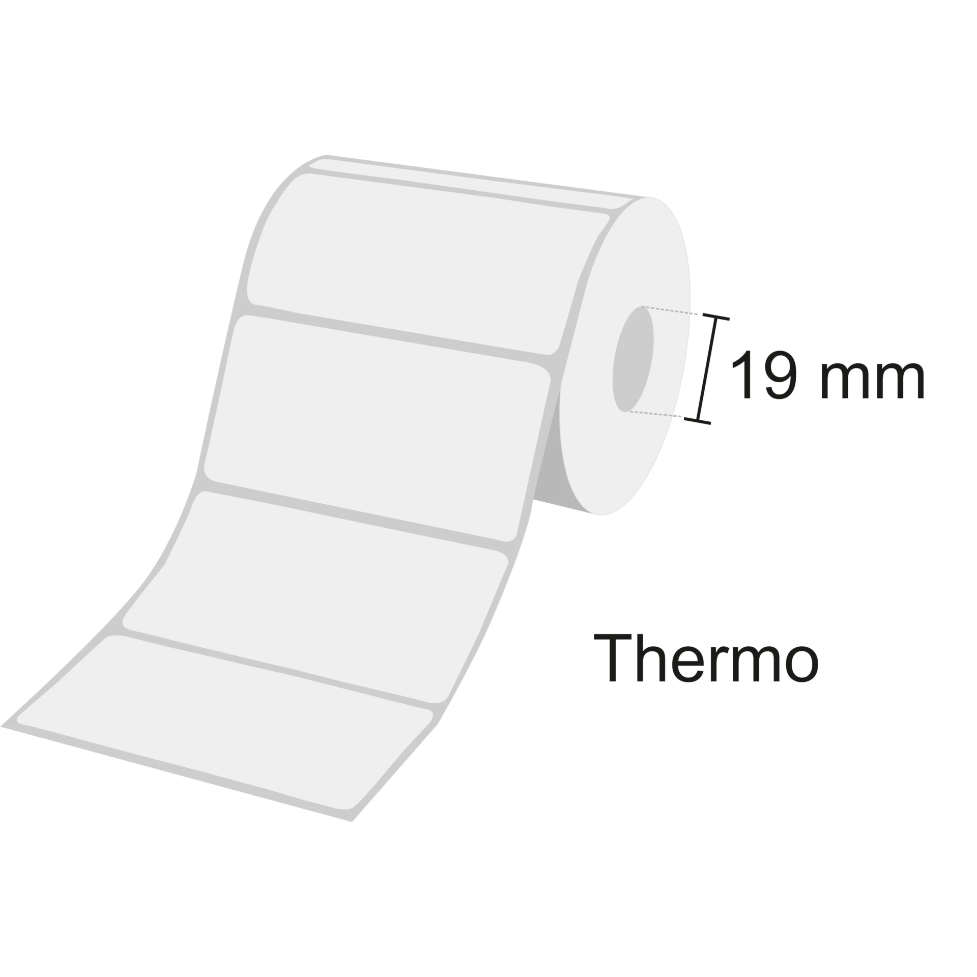 Etiketten_Thermo_19 Zebra Etikettenrolle Z-Perform 1000D, Thermo, 19mm Kern, Blackmark