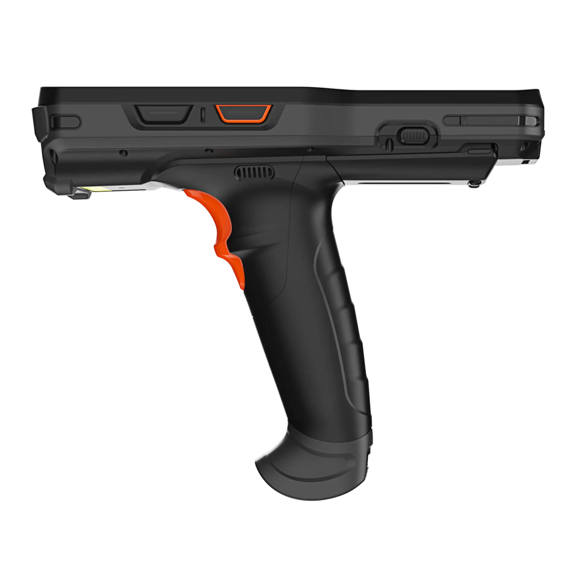 Urovo RT40 MDE Gerät im Pistolengriff-Modus, seitliche Ansicht