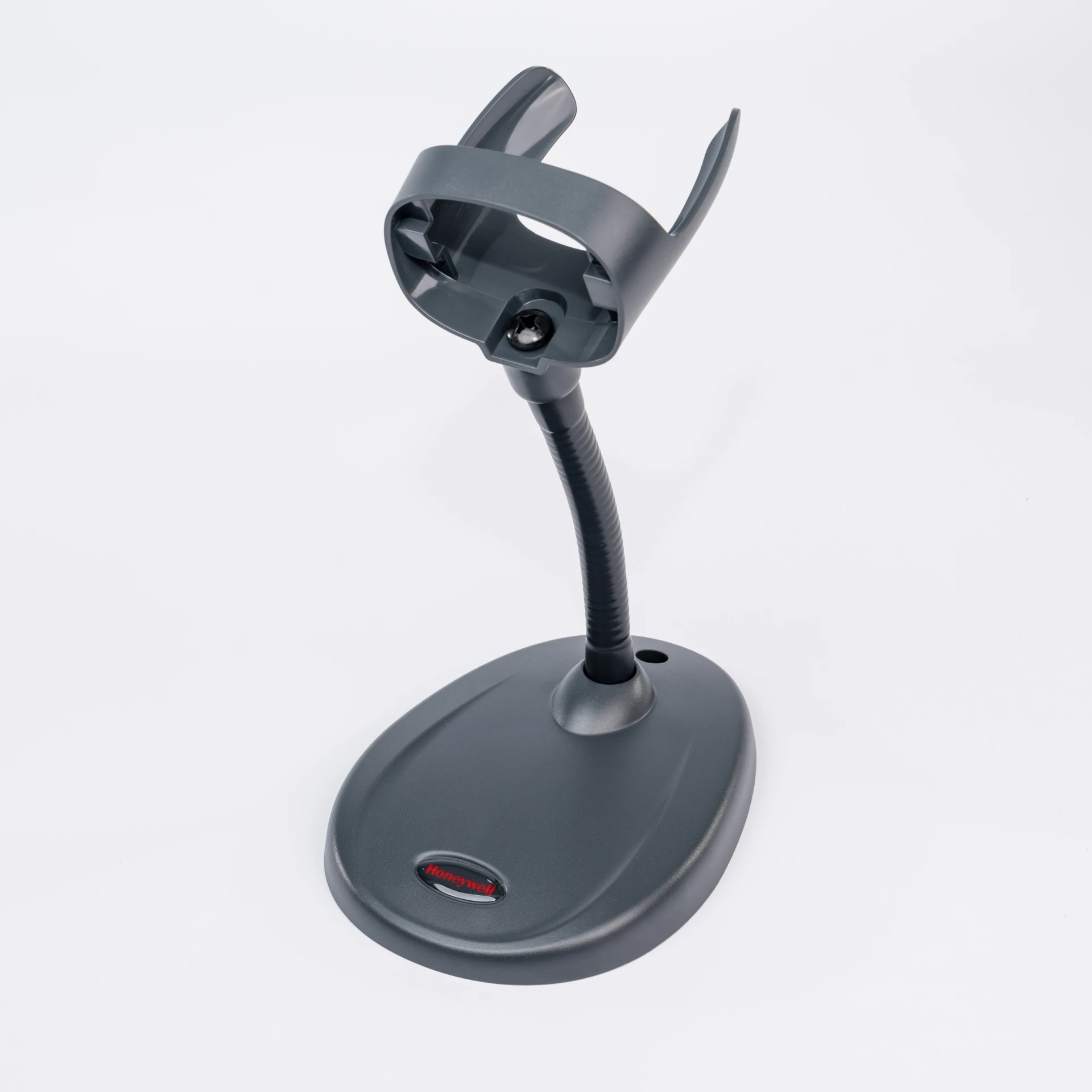 Barcode-Scanner Honeywell Voyager 1470g – Standfuß frontal von oben ohne Scanner mit Halterung, flexiblem Arm und Honeywell-Logo
