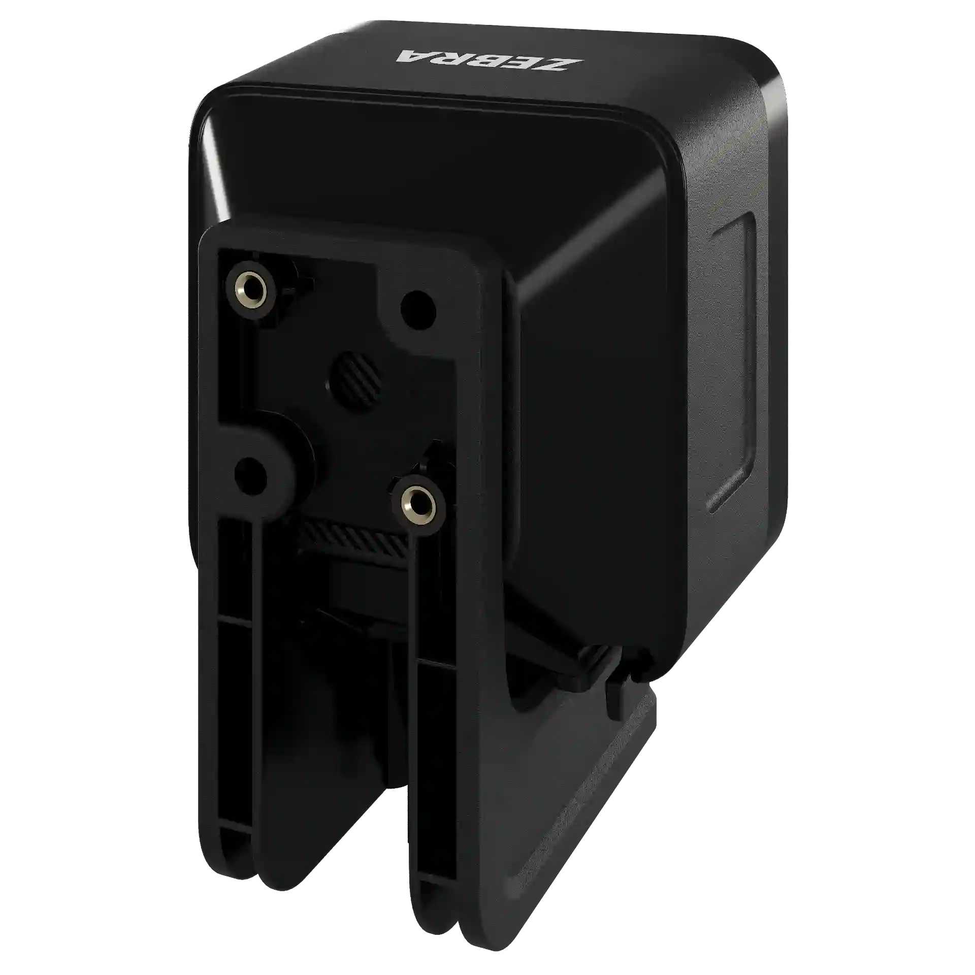 Barcode Scanner Zebra SP20 mit L-Halterung – Rückseite mit Halterung und Befestigungspunkten