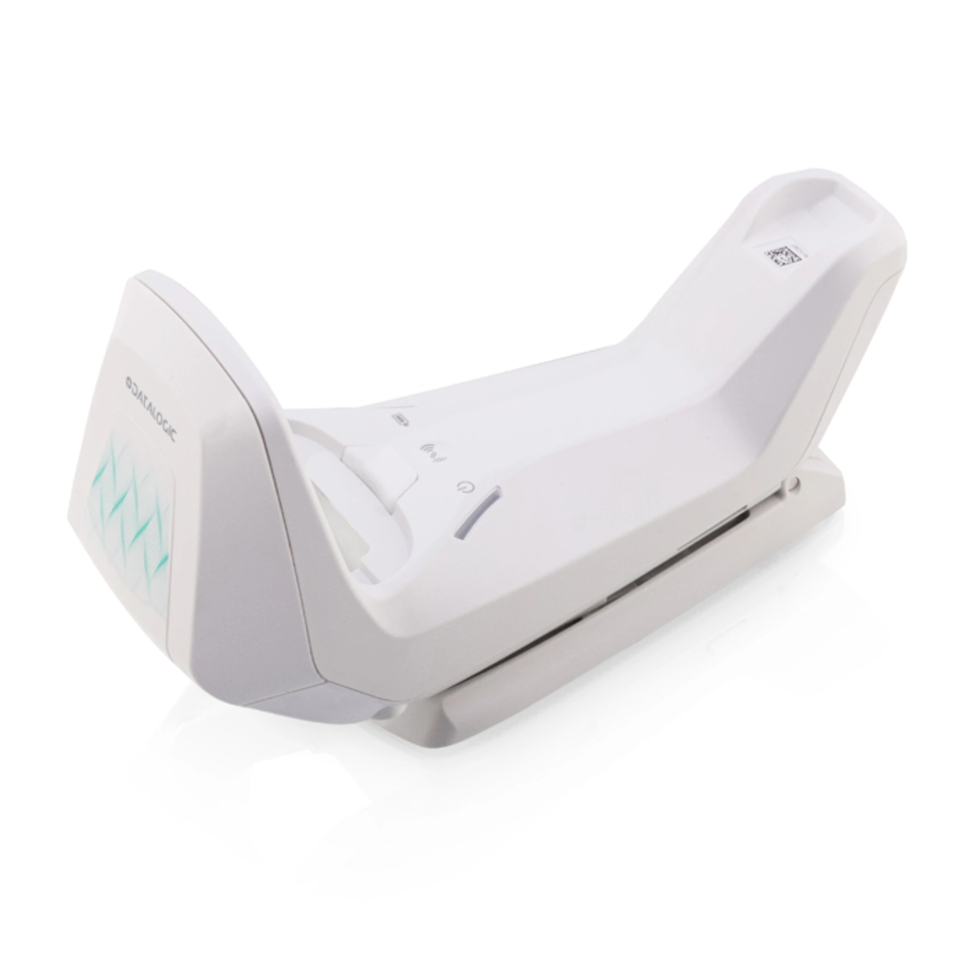Barcode Scanner Datalogic Gryphon GBT4600-HC GM4600-HC – Lade- und Übertragungsstation schräg oben links, Mulde für Scanner, Status-LEDs und Tasten, ohne Scanner