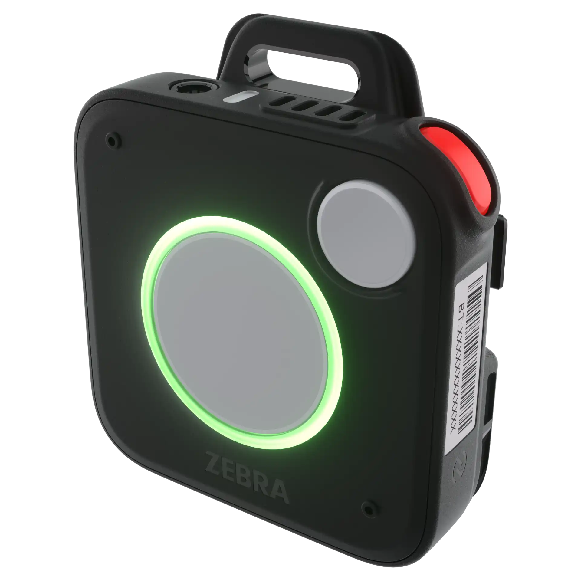 Wearable Zebra WS101 – Schräge Frontansicht rechts mit LED-Ring und seitlicher Taste