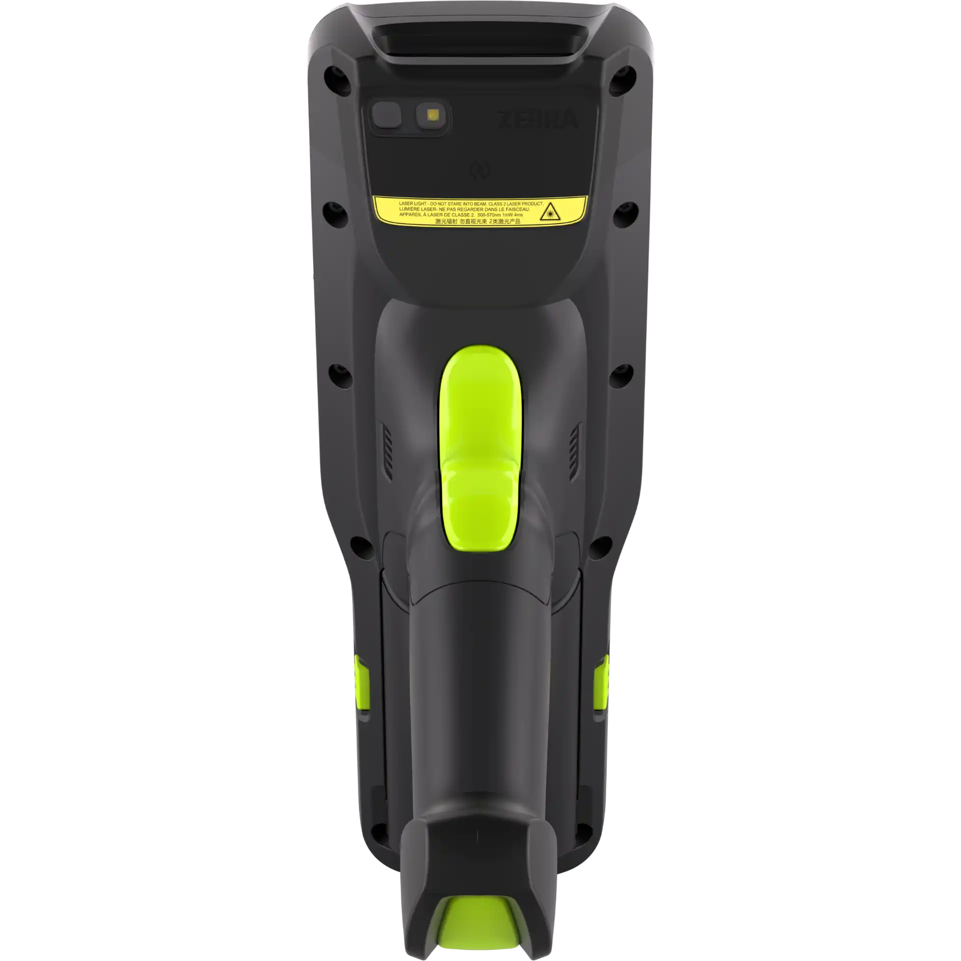 MDE Gerät Zebra MC3400/MC3450 mit Pistolengriff Rückansicht, Kamera und Sensoren sichtbar.