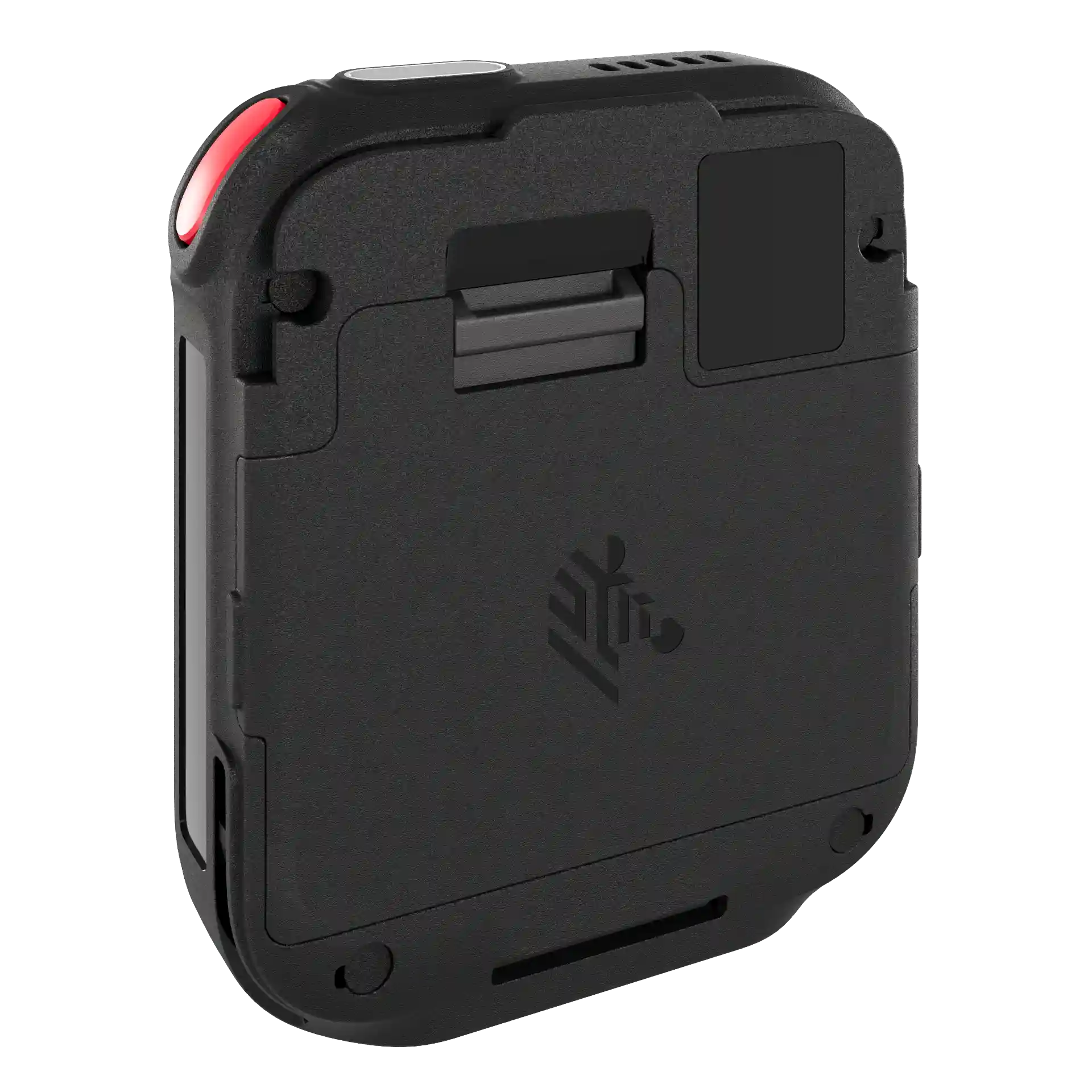 Wearable Zebra WS301 – Rückseite links mit Clipaufnahme und Gehäusekonturen