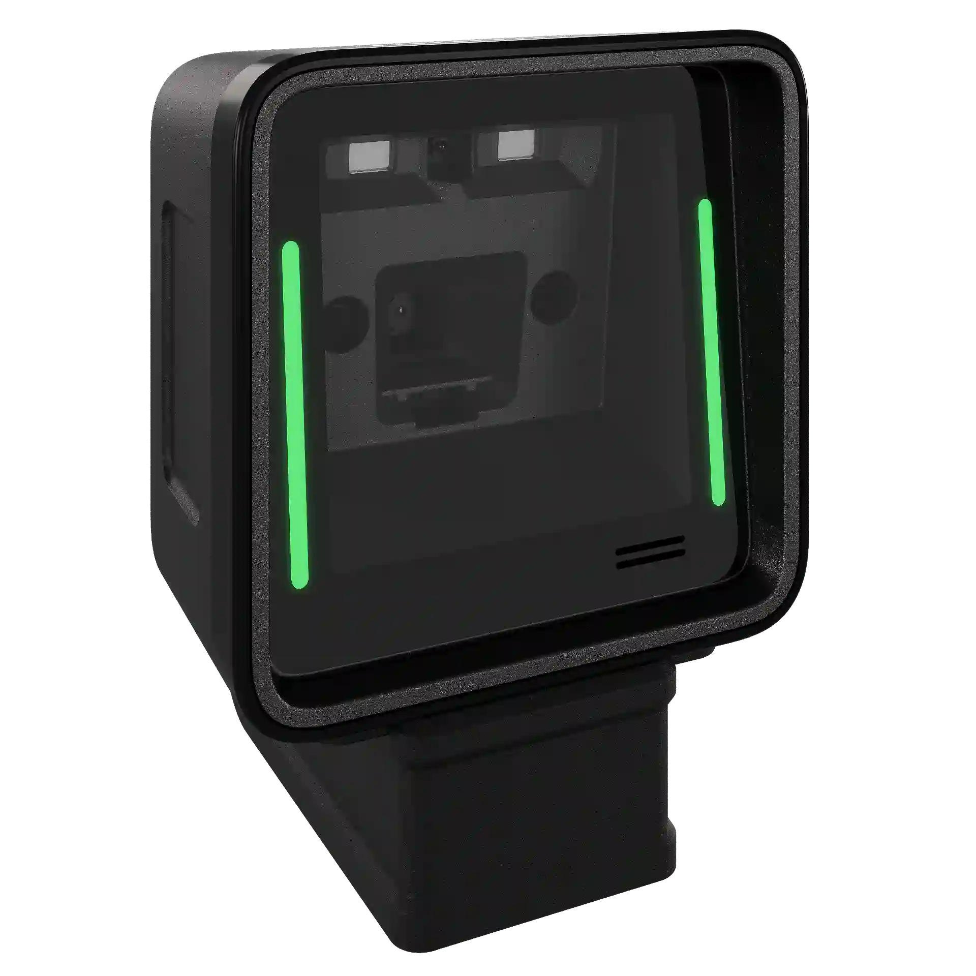 Barcode Scanner Zebra SP20 mit L-Halterung – schräge linke Frontansicht mit LEDs