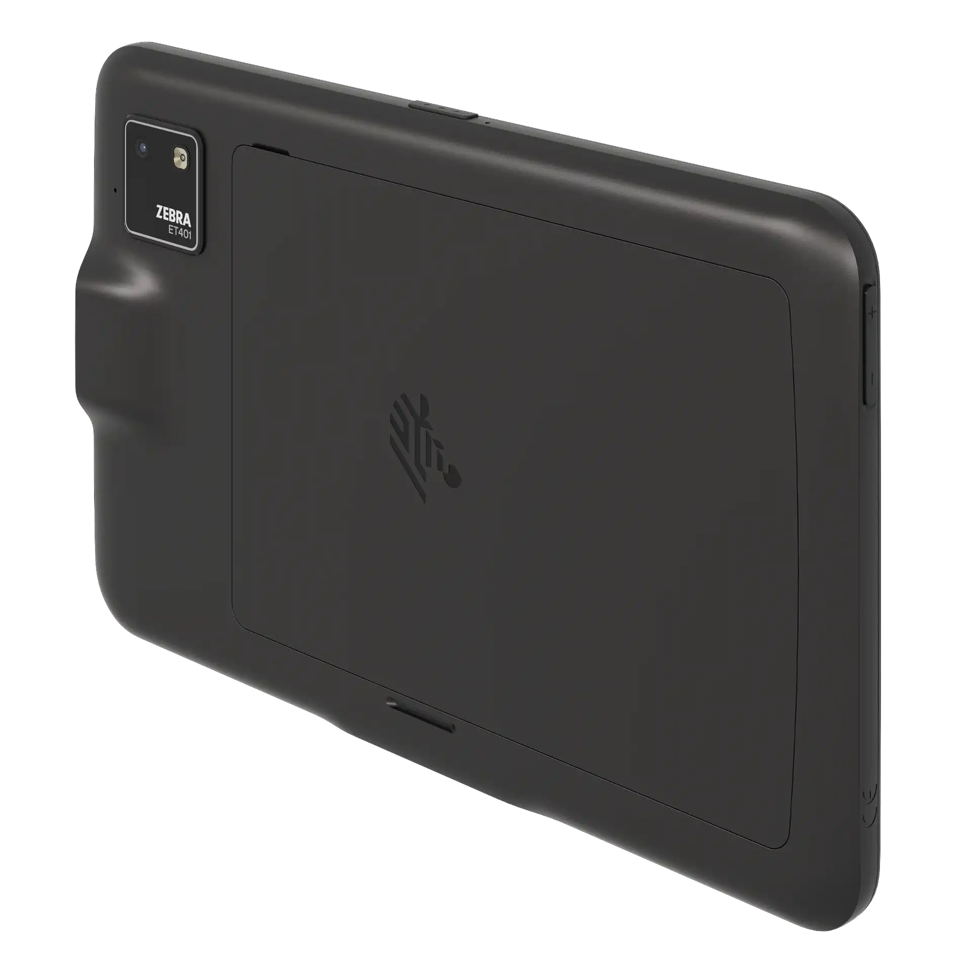 Tablet Zebra ET401, 8 Zoll – Rückansicht rechts, Kamera und Scanner