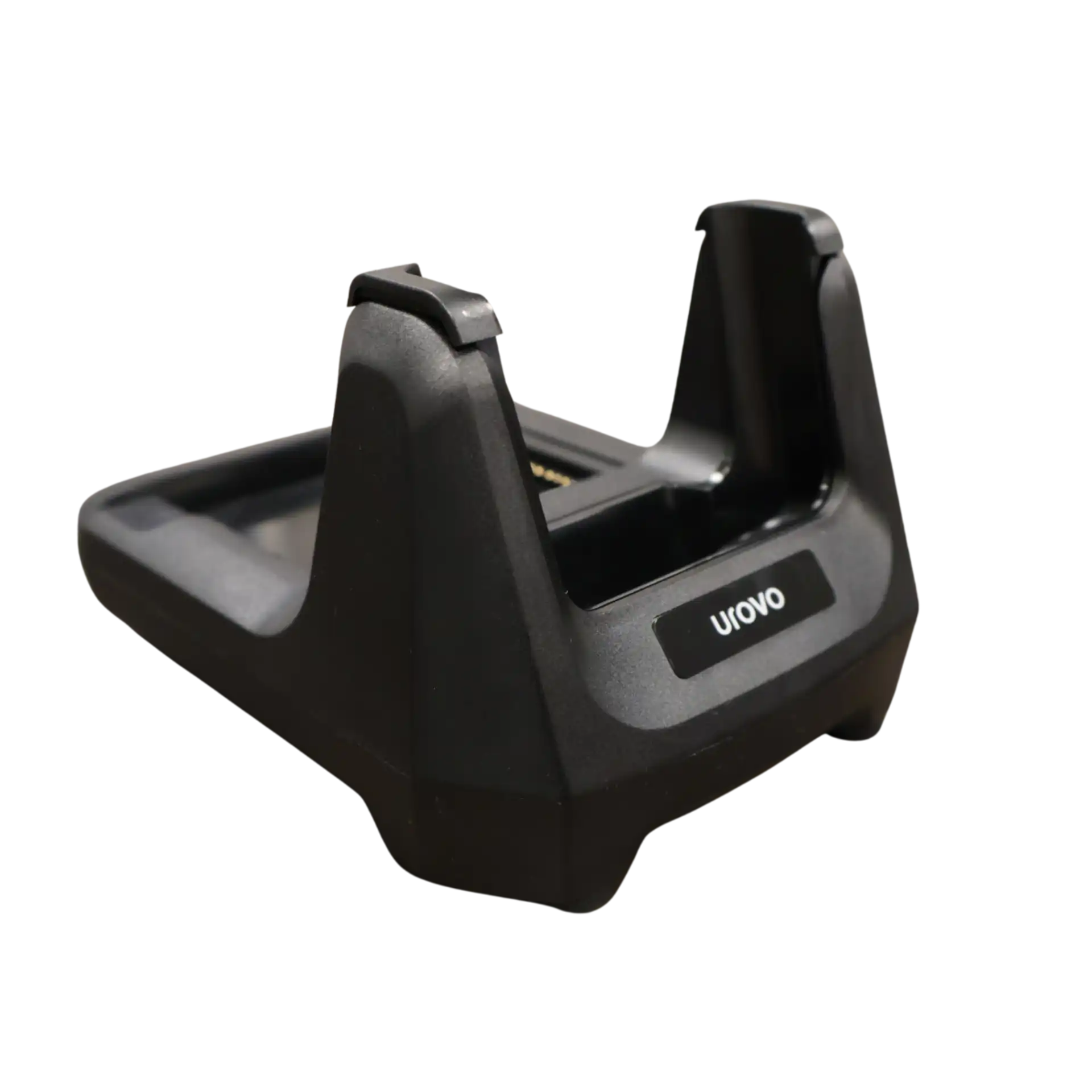 Urovo DT66 Ladestation für MDE Gerät, seitliche Vorderansicht ohne eingesetztes Gerät mit Adapter