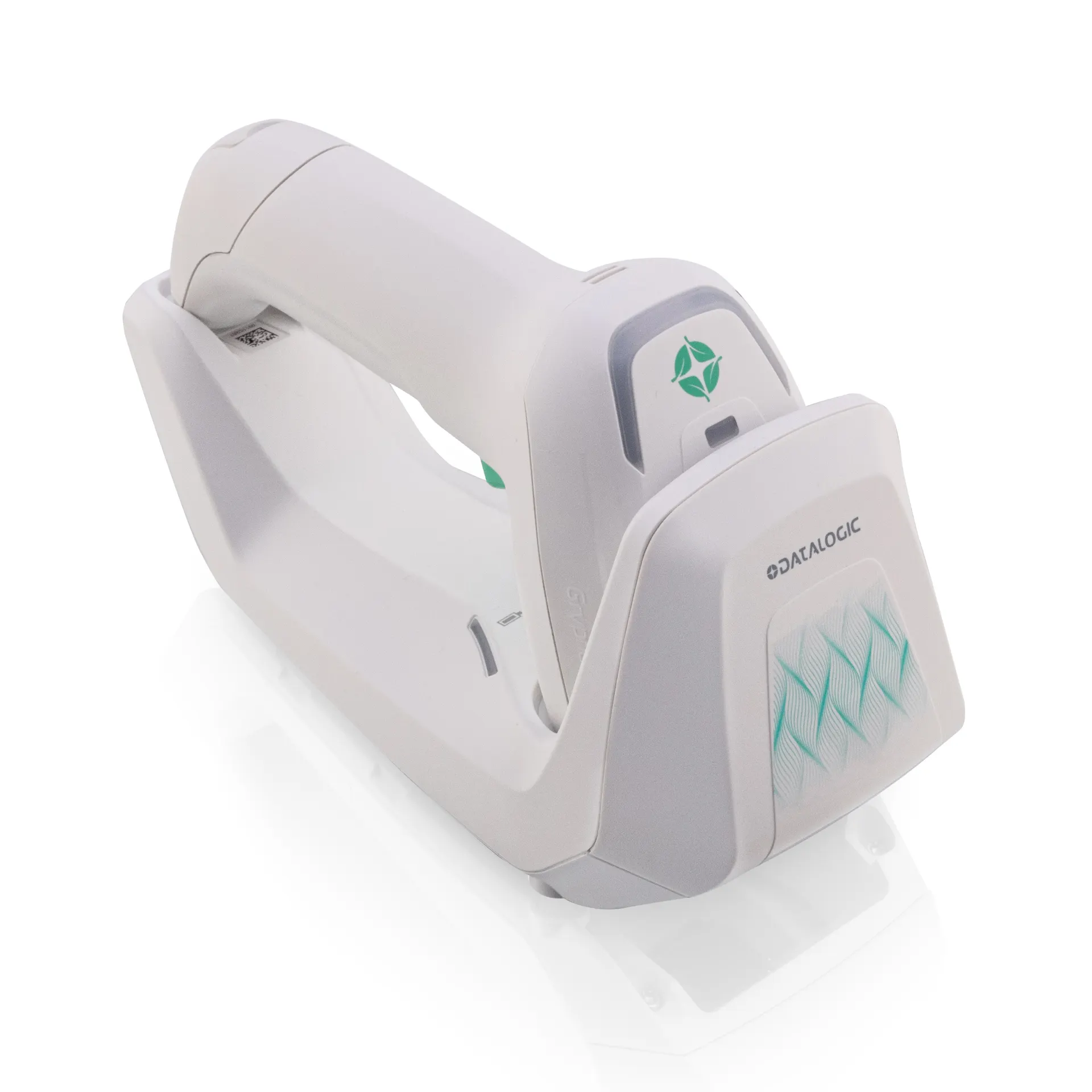 Barcode Scanner Datalogic Gryphon GBT4600-HC GM4600-HC – Lade- und Übertragungsstation schräg oben links, Mulde für Scanner, Status-LEDs und Tasten