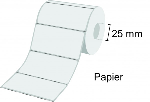 Zebra Etikettenrolle Z-Perform 1000T, Papier, 25mm Kern, perforiert